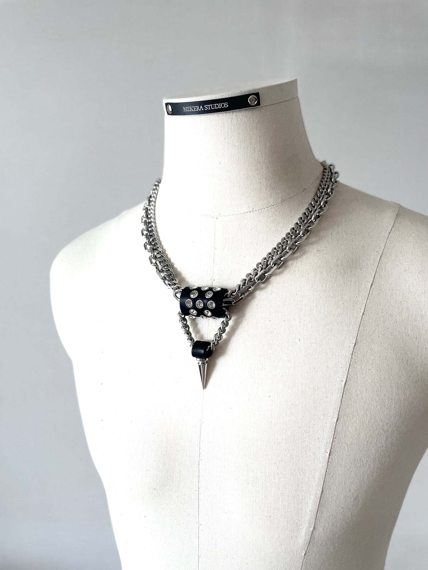 CX3 Limited Edition Handcrafted Choker Spike Necklace Leather Chain For women For men - MEKERA STUDIOS