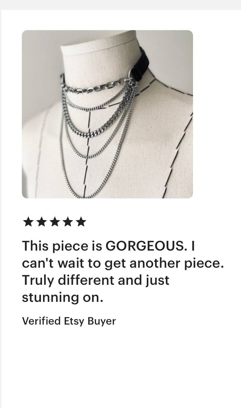 LX4 Choker Necklace Leather Chain - MEKERA STUDIOS