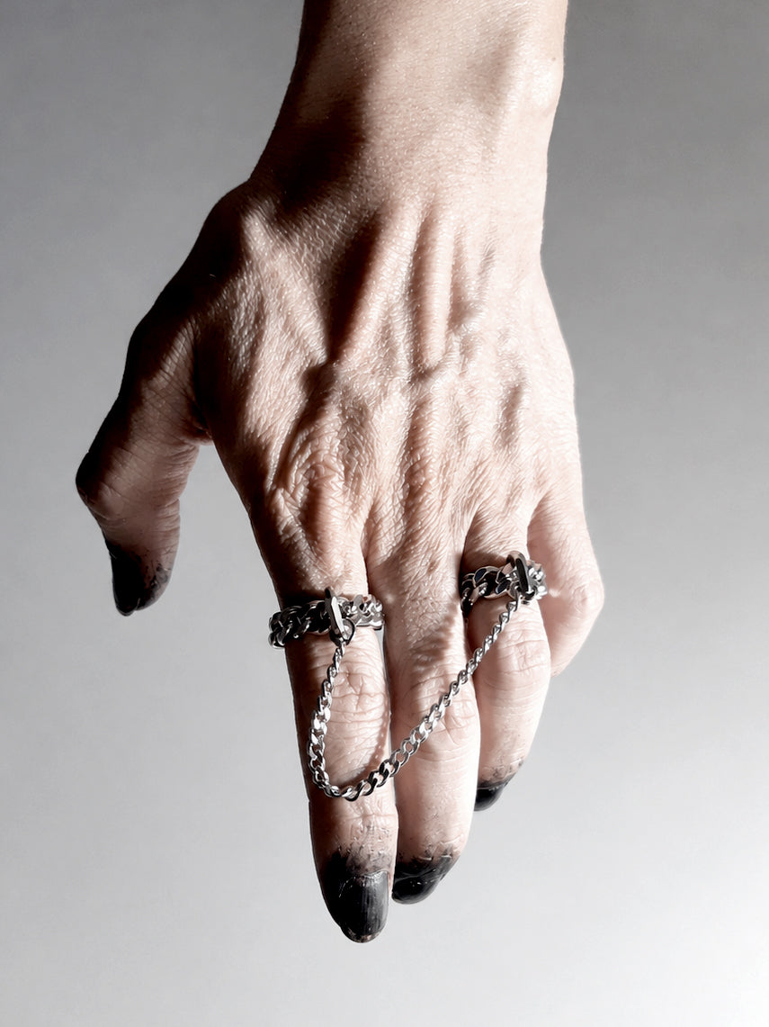 Love Chain Ring, Double slave Ring, Connected Chain Ring CR-1