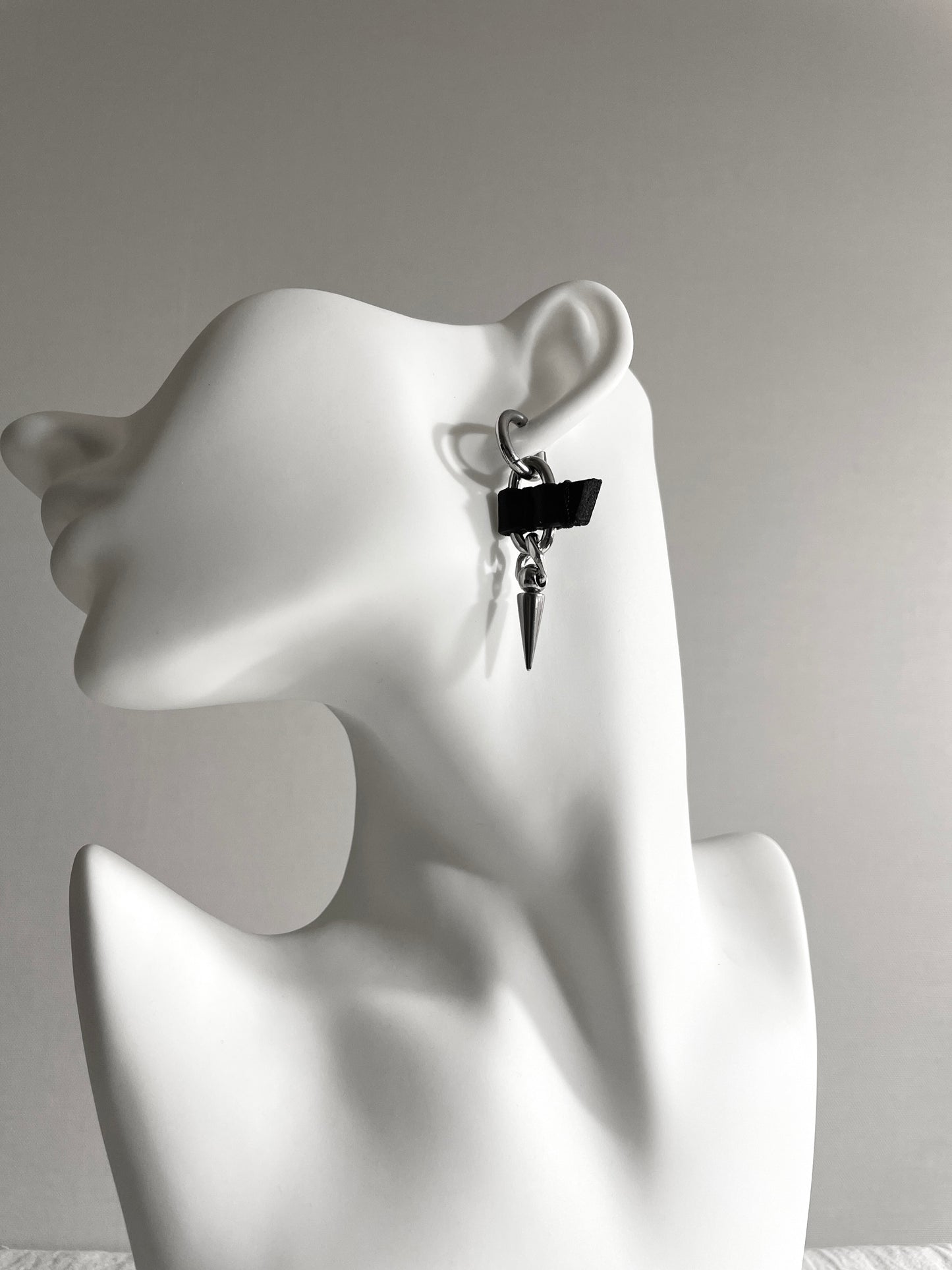 Wings14 Leather Spike Earrings -MEKERA STUDIOS