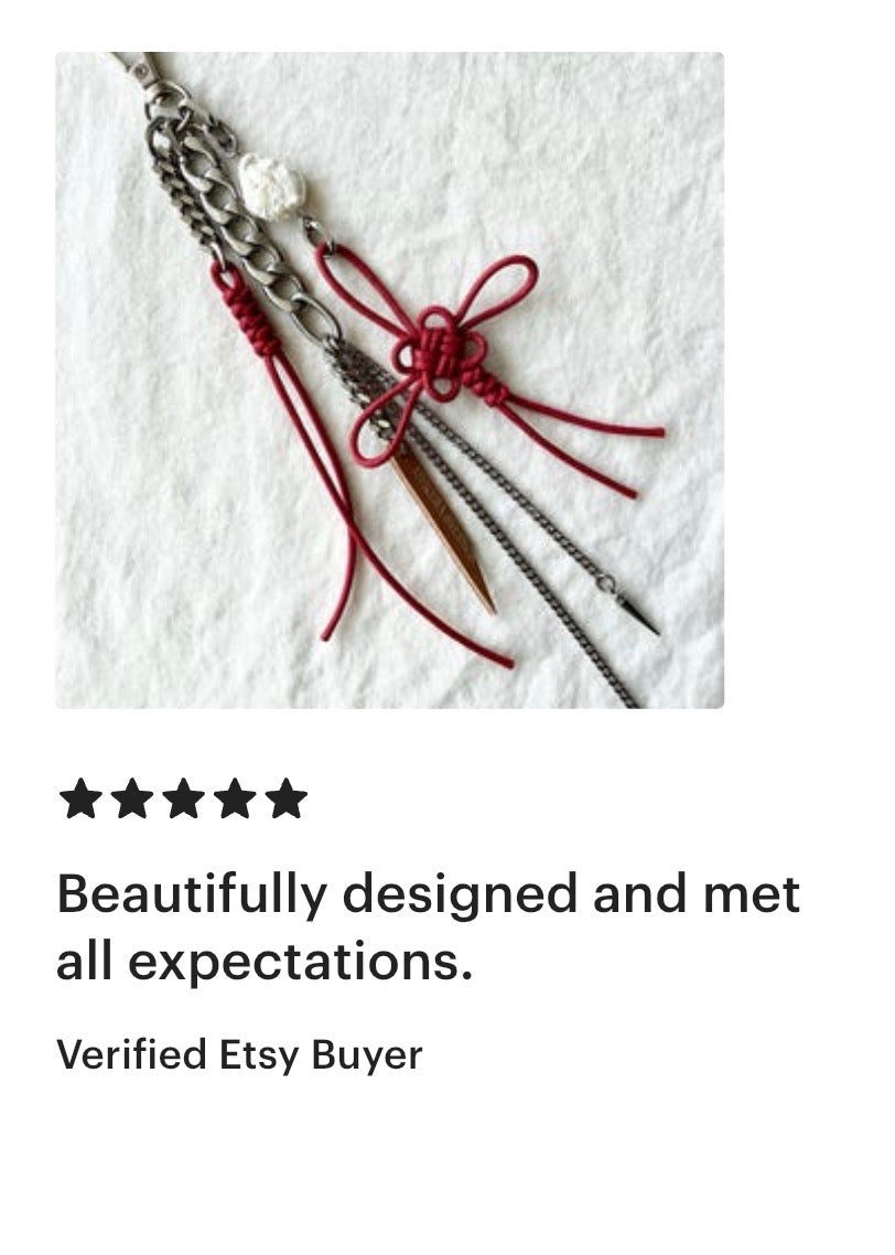 Korean Punk NORIGAE-4/B Keychain, Handcrafted Leather knot, limited edition by artisans