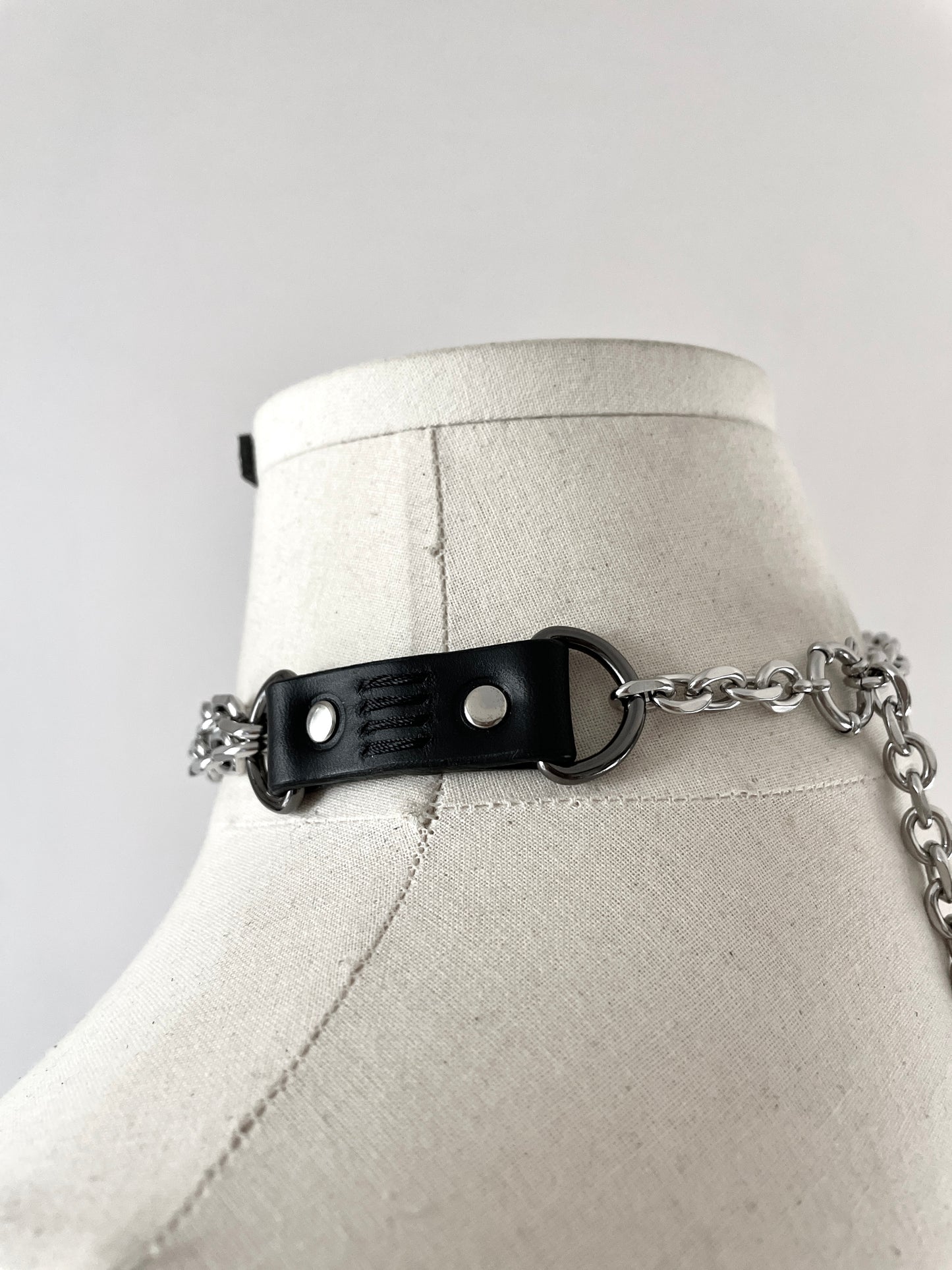 CX1-1 Limited Edition Handcrafted Punk Grunge Goth Gothic Choker Spike Necklace Leather Chain For women For men-MEKERA STUDIOS