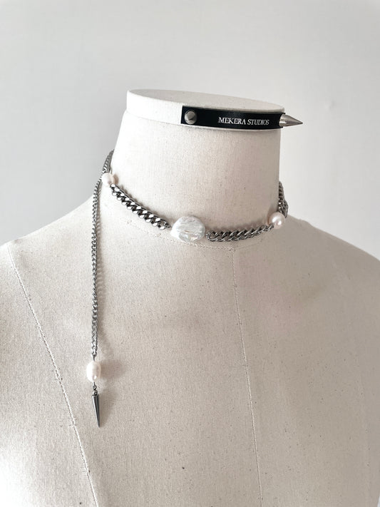 Artistic necklace F-6 Pearl Choker Collection-[F] limited edition by artisans ー MEKERA STUDIOS
