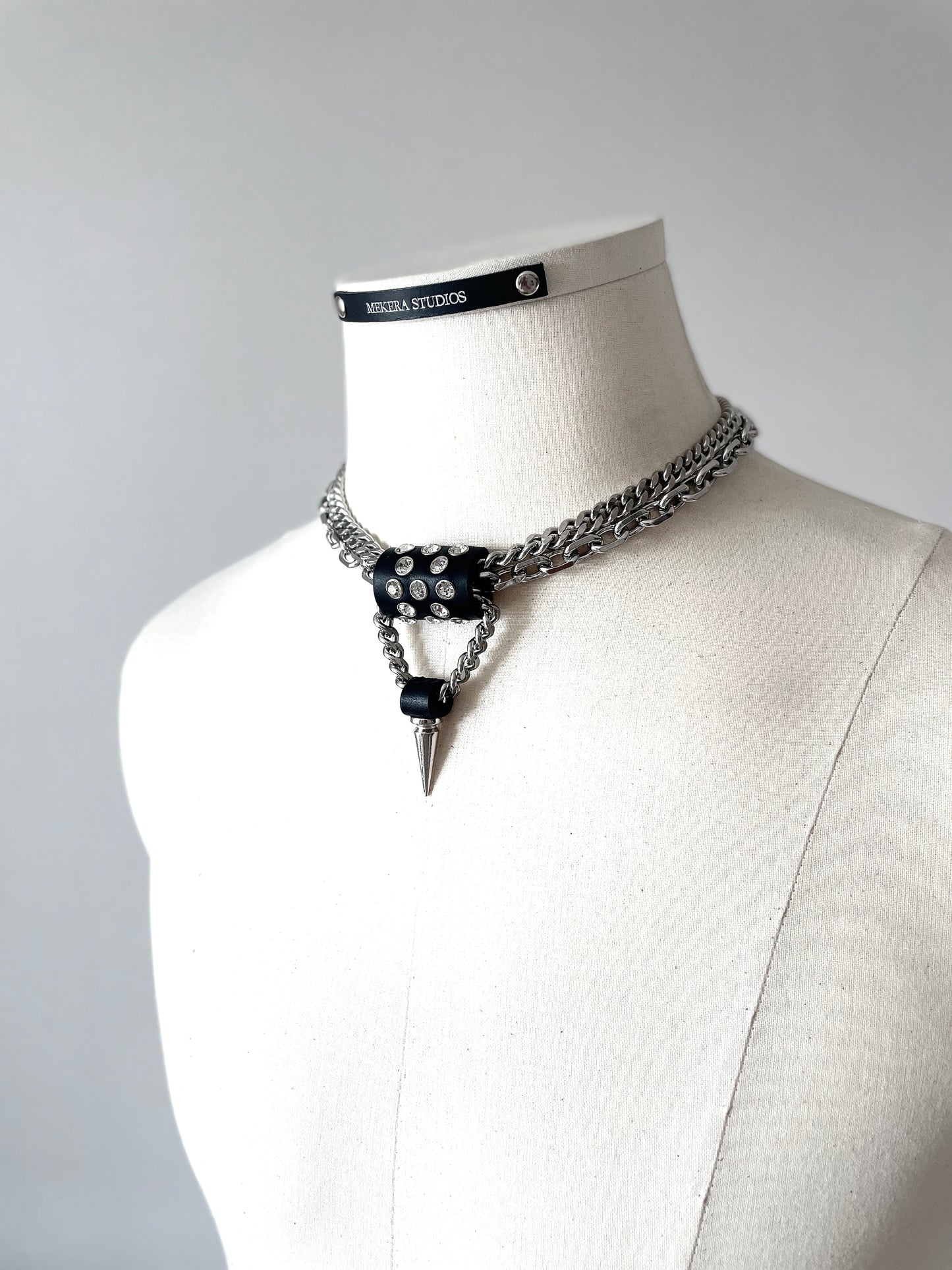 CX3 Limited Edition Handcrafted Choker Spike Necklace Leather Chain For women For men - MEKERA STUDIOS