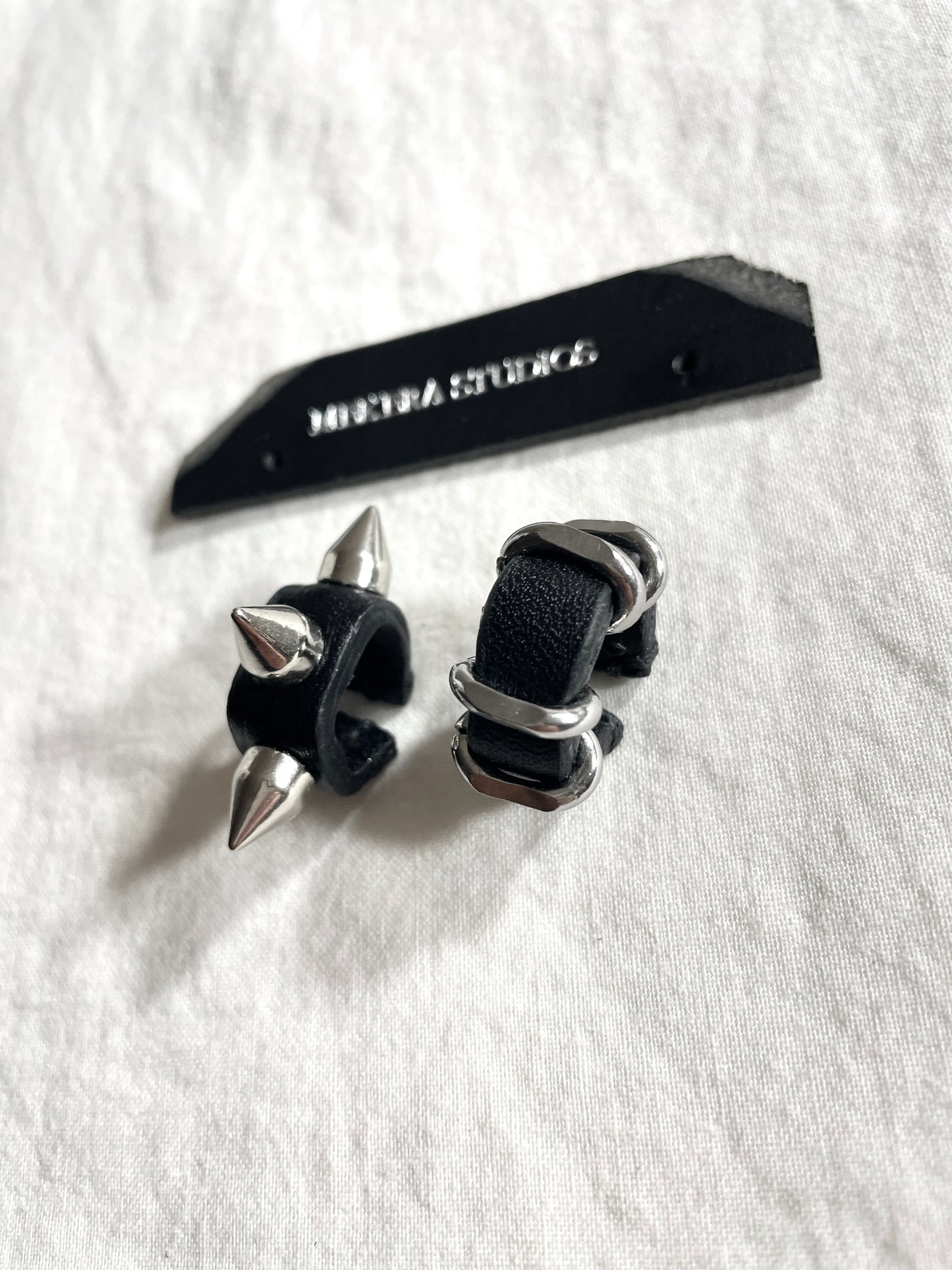 Handcrafted Leather Spike Ear Cuff M-10 limited edition by artisans ー MEKERA STUDIOS