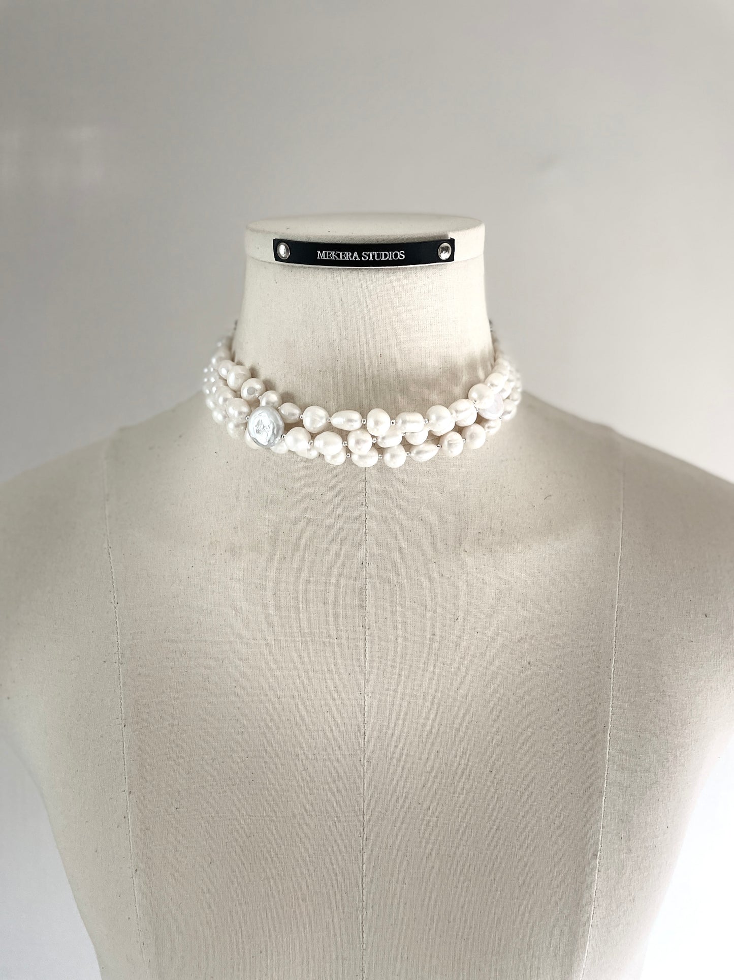 Pearl Choker WP2 Limited Edition Handcrafted layered Necklace - MEKERA STUDIOS