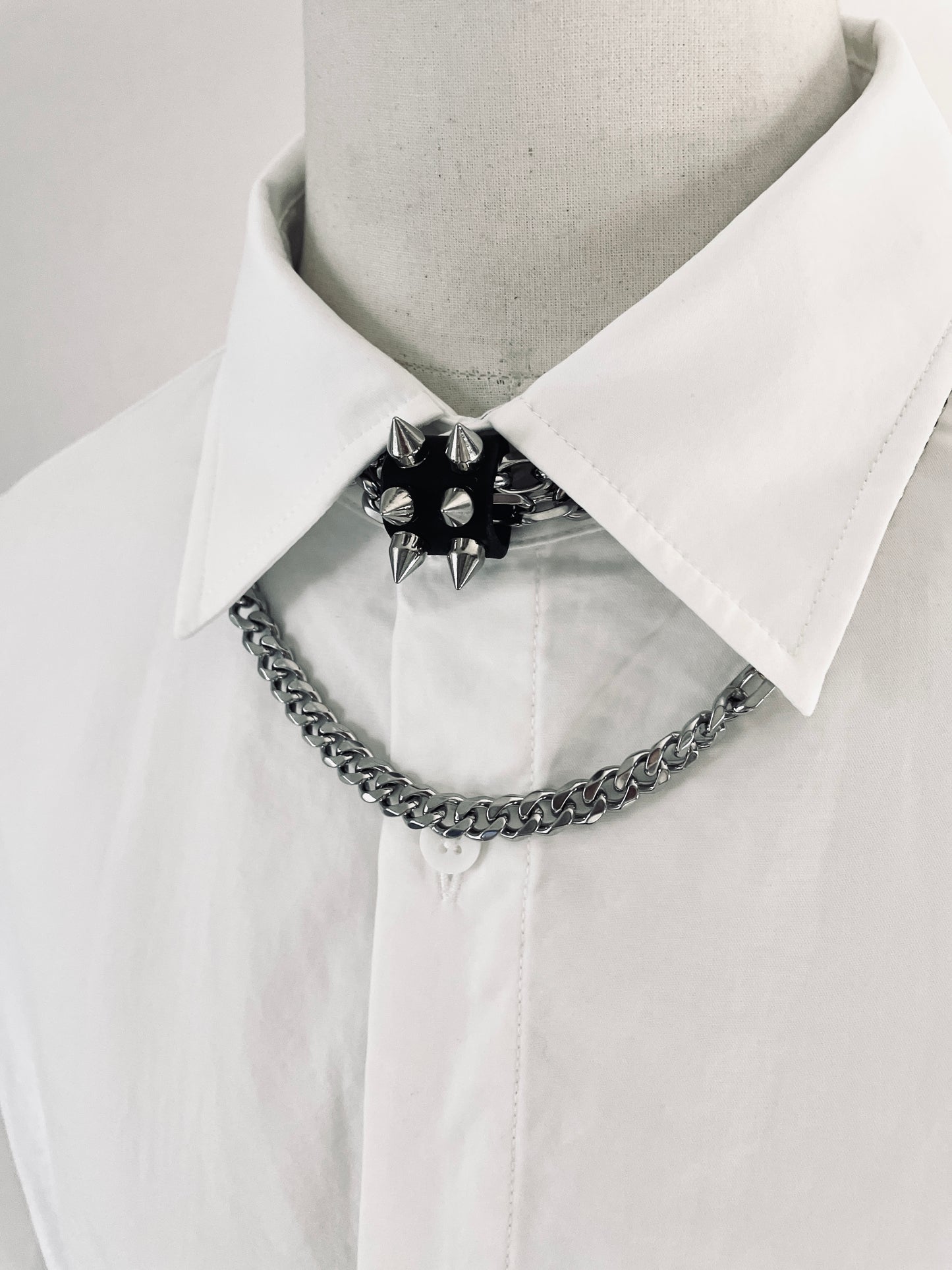 CX1-1 Leather Spike Choker Limited Edition Handcrafted For women For men - MEKERA STUDIOS