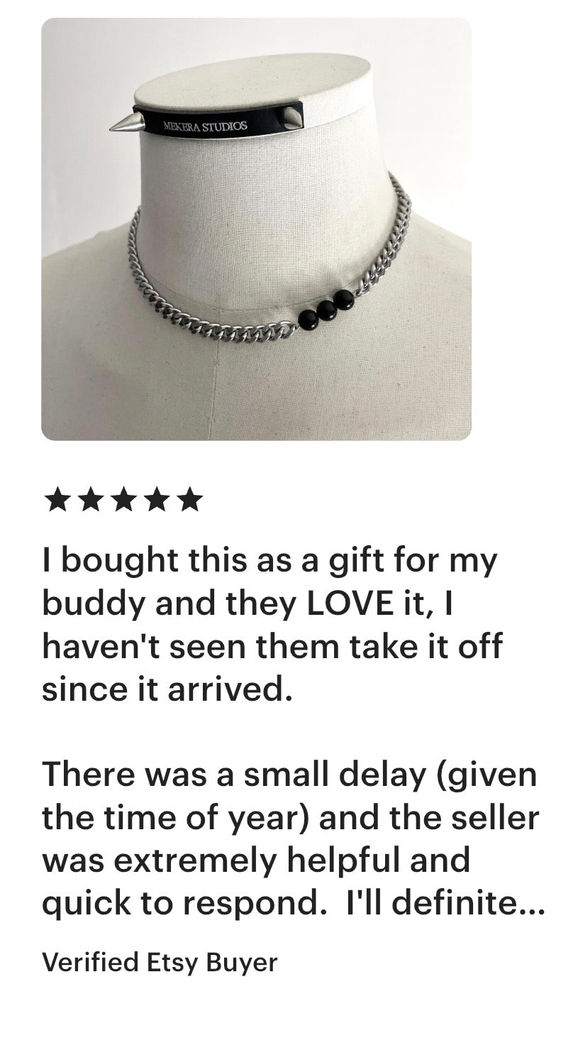 RTB-N7-Onyx Cuban Chain Mix Necklace Stainless steel - MEKERA STUDIOS