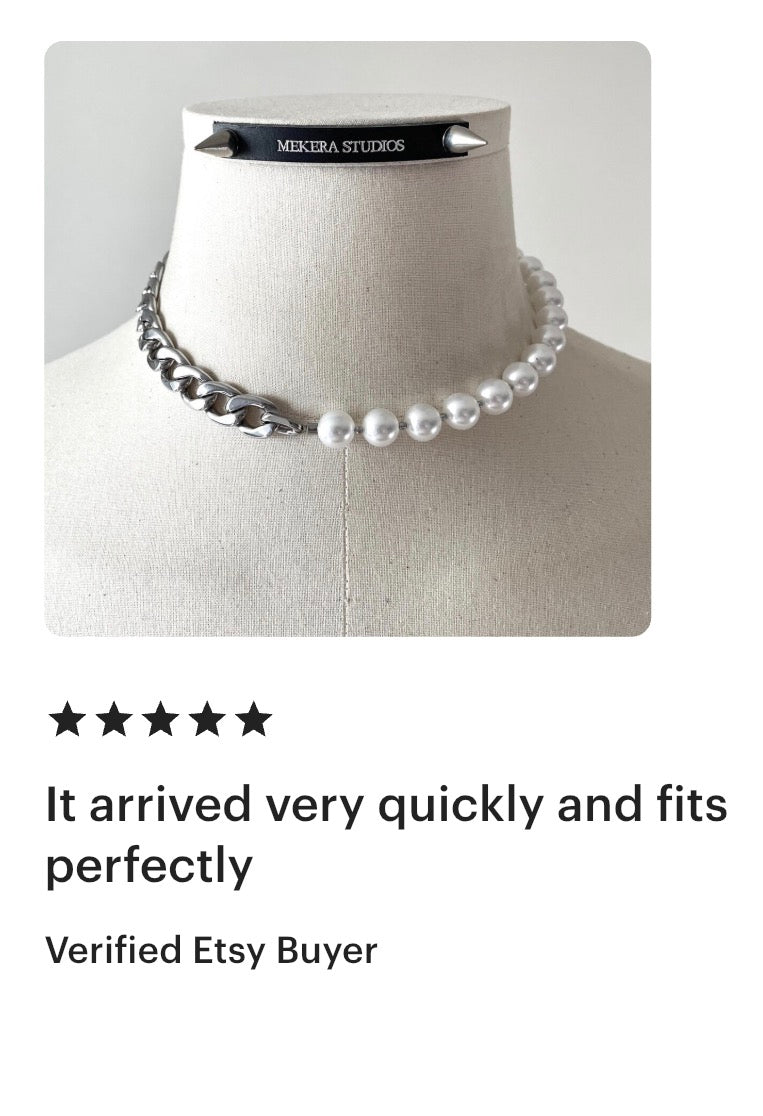 Pearl & Chunky chain Necklace NP19 - MEKERA STUDIOS