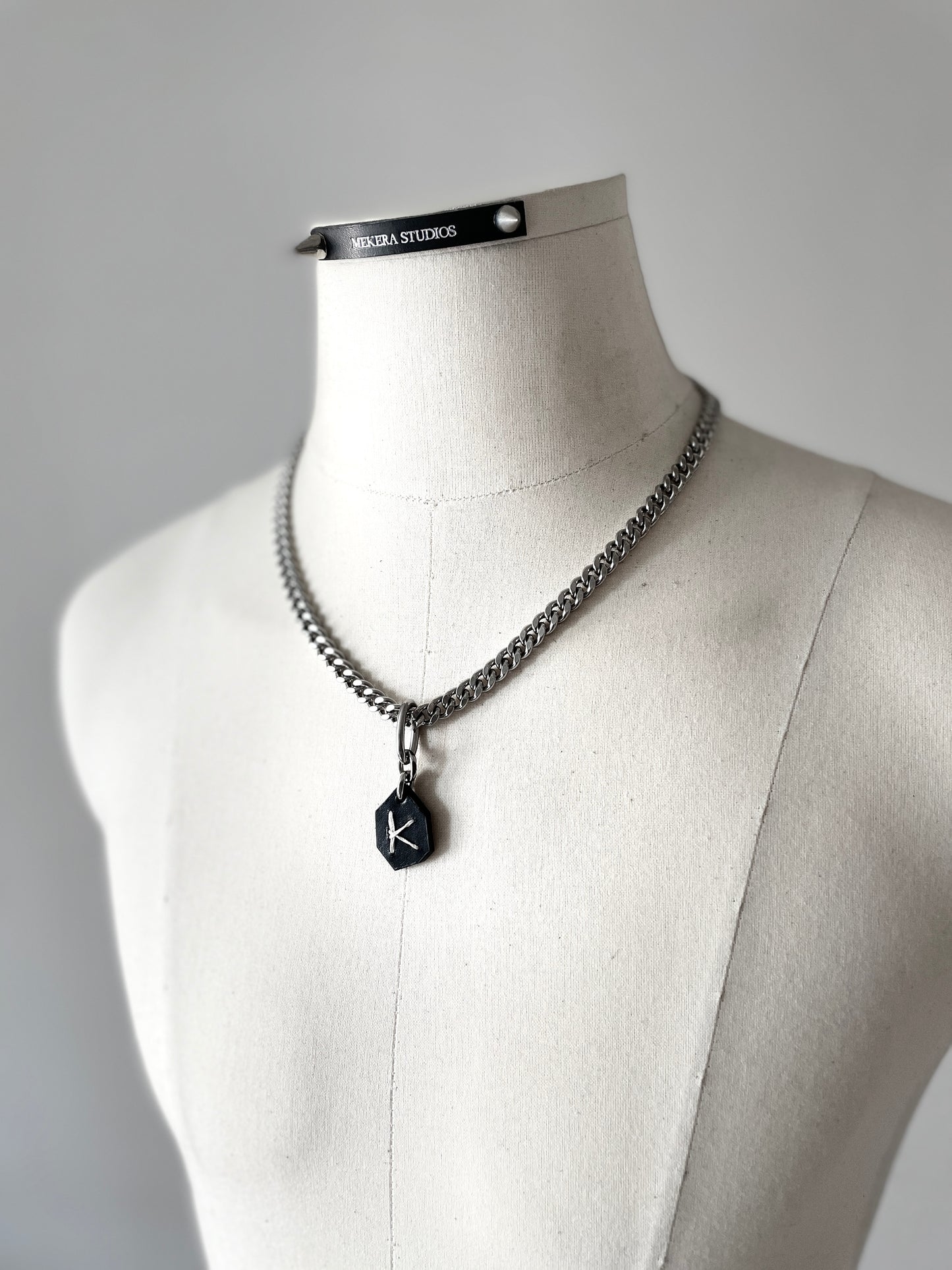 Initial S-1 수•繡•SU collection - Embroider Handcrafted Personal Name Pendants - MEKERA STUDIOS
