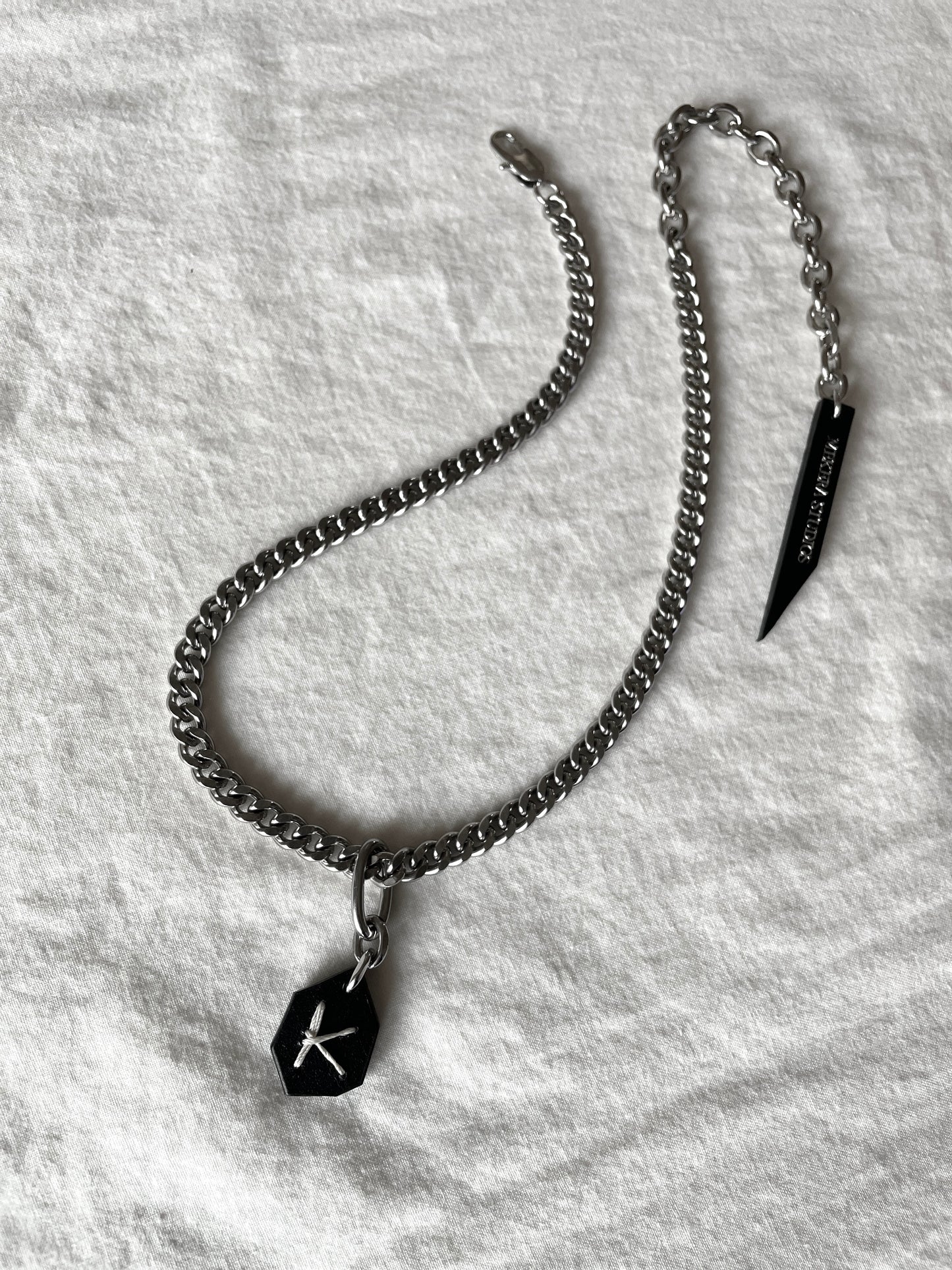 Initial S-1 수•繡•SU collection - Embroider Handcrafted Personal Name Pendants - MEKERA STUDIOS