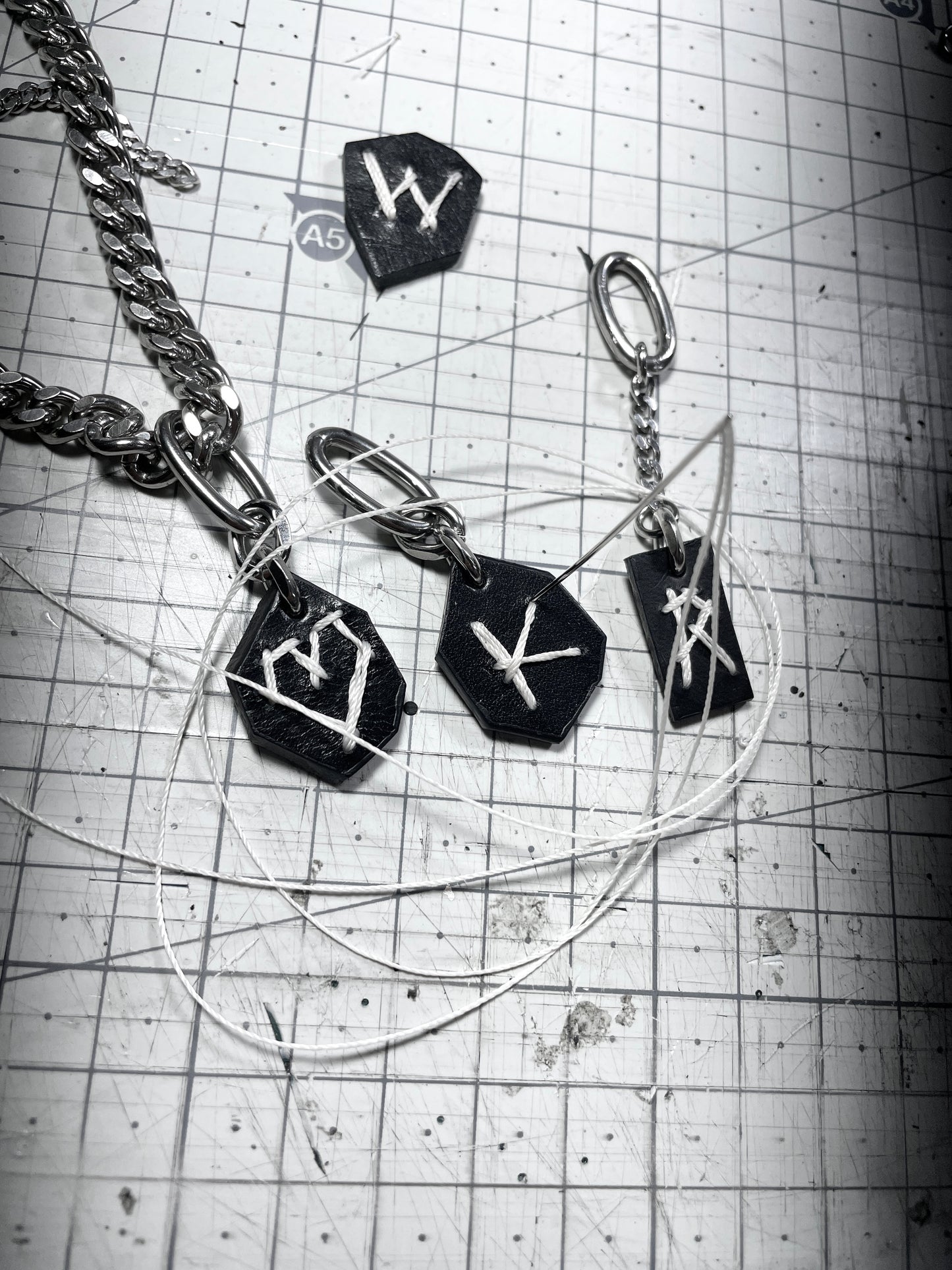 Initial S-4 수•繡•SU collection - Embroider Handcrafted Personal Name Pendants - MEKERA STUDIOS