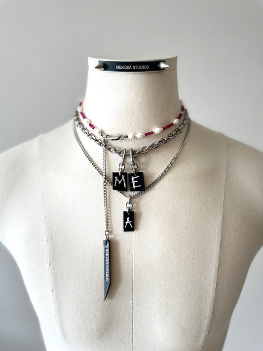 Initial S-3 수•繡•SU collection - Embroider Handcrafted Personal Name Pendants - MEKERA STUDIOS