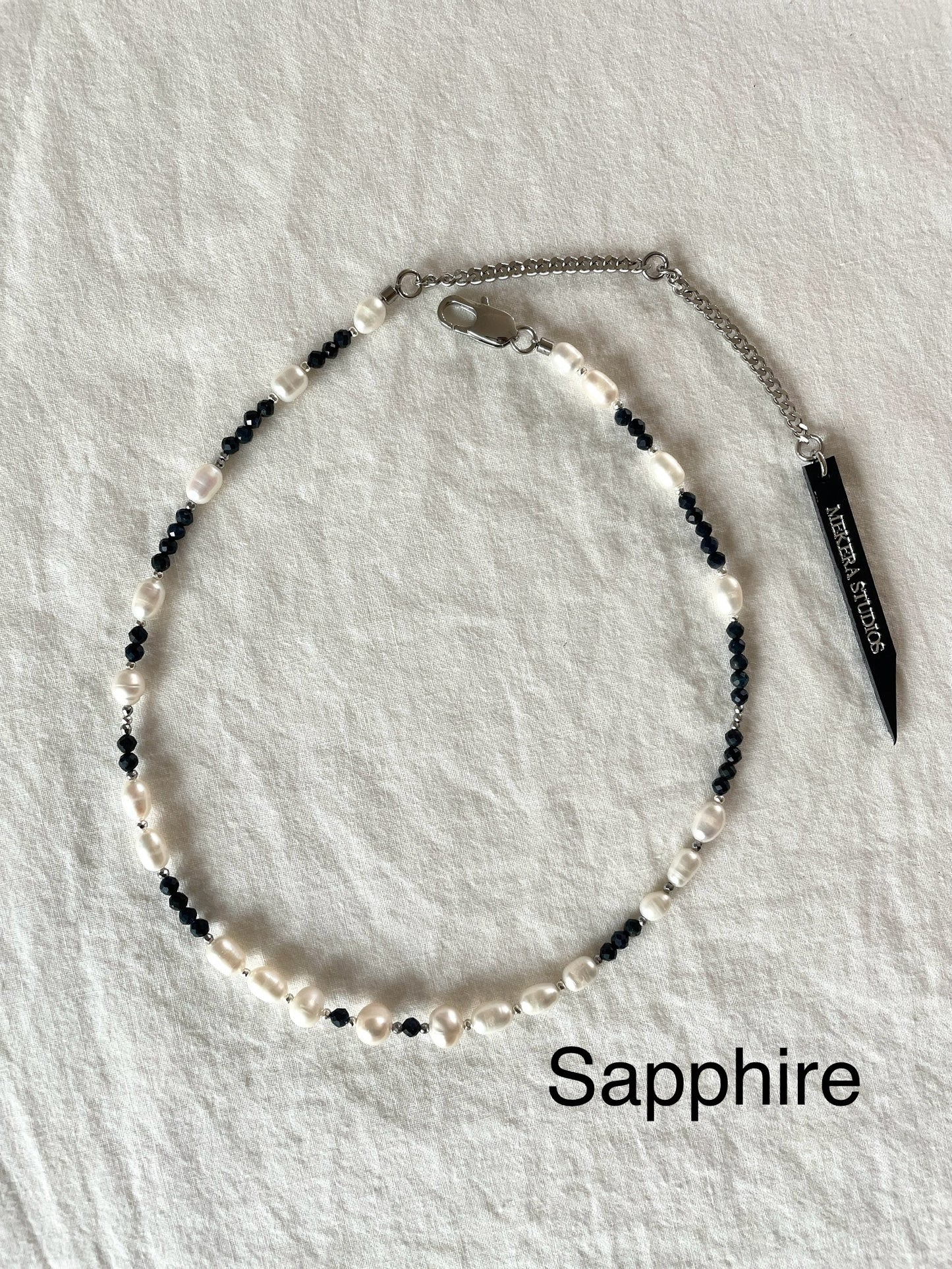 Collection { J } True Pearl & Stones Necklace J-3 - MEKERA STUDIOS