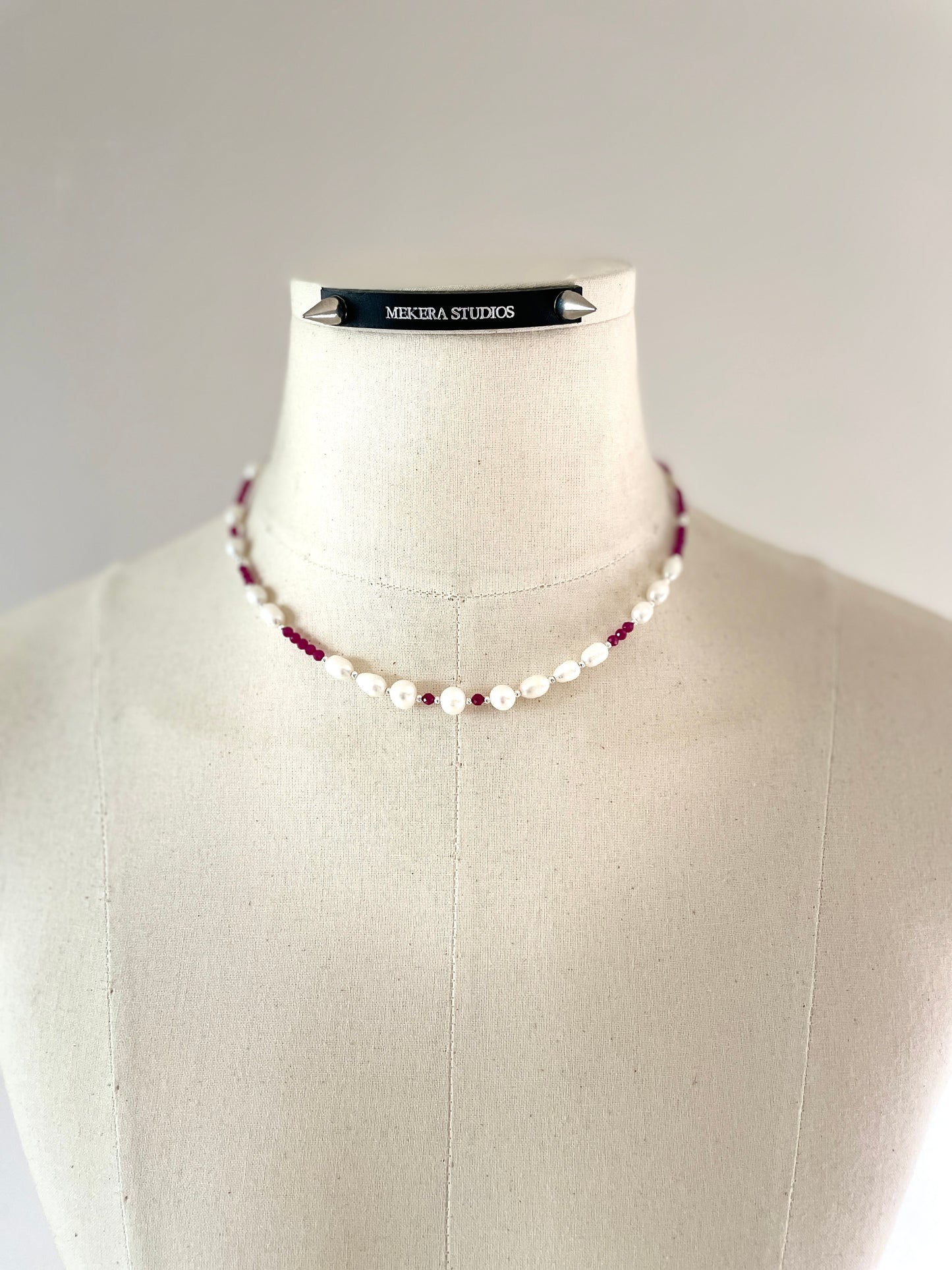 Collection { J } True Pearl & Stones Necklace J-3 - MEKERA STUDIOS