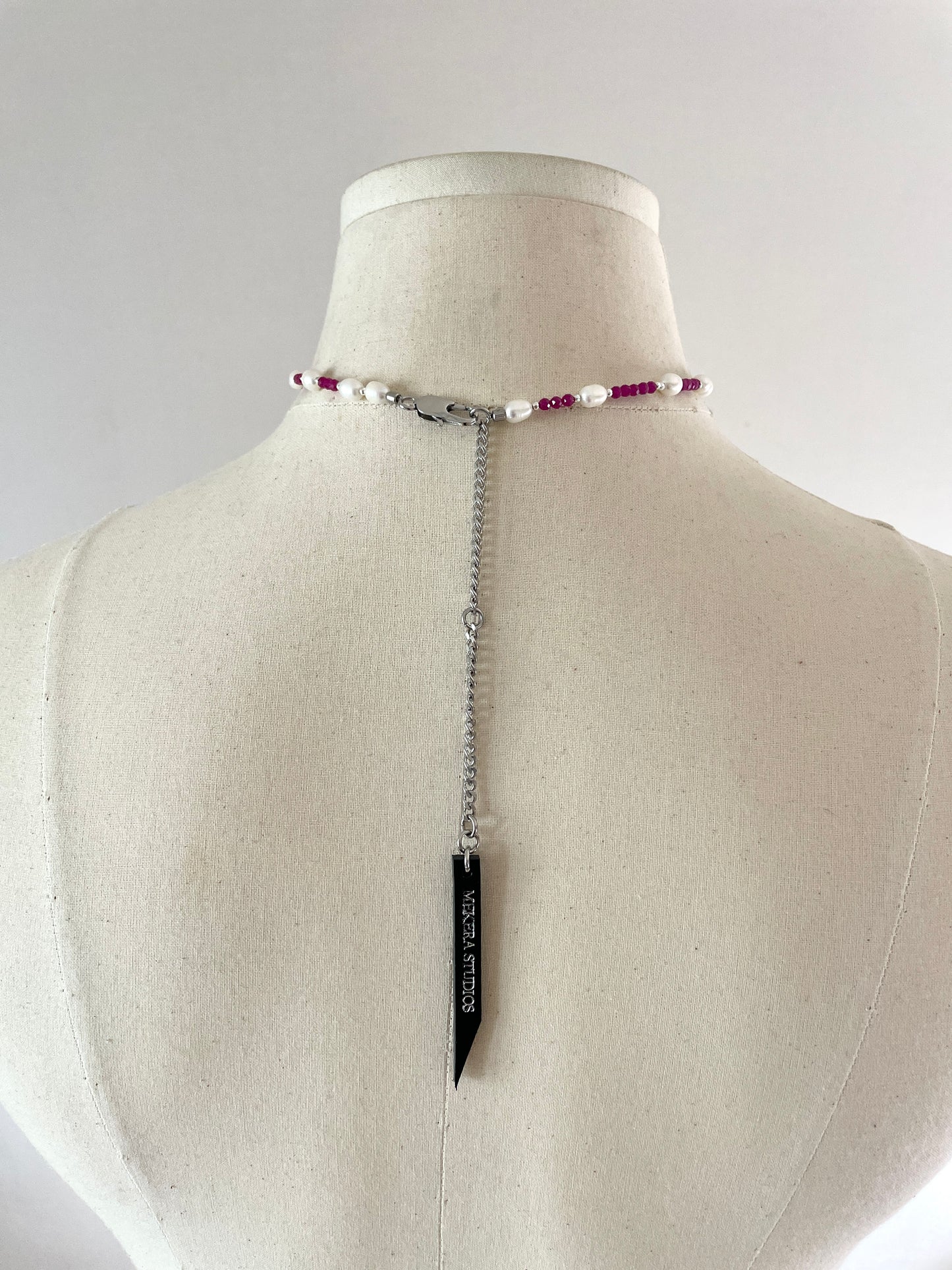 Collection { J } True Pearl & Stones Necklace J-3 - MEKERA STUDIOS