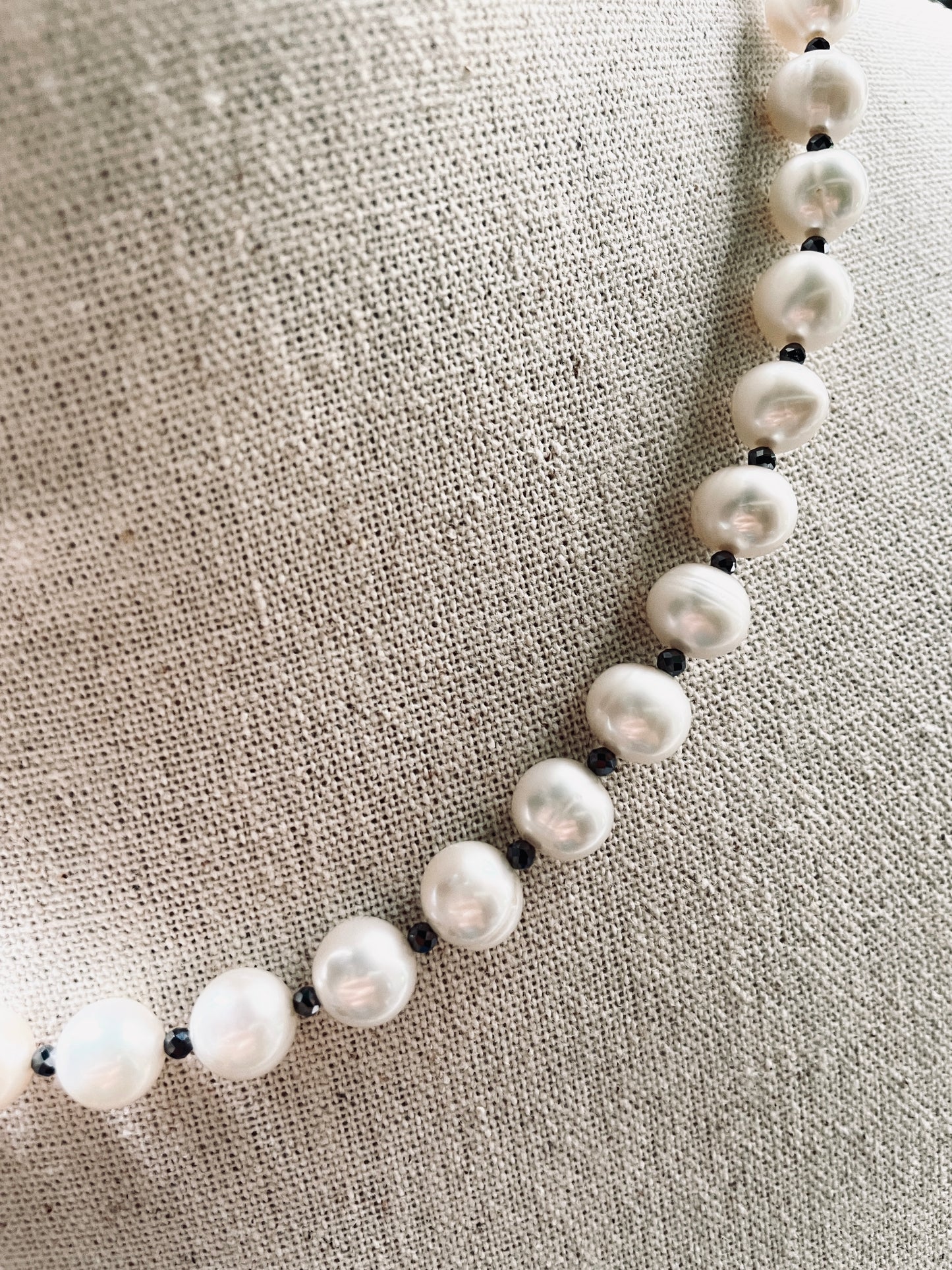 VXP6 Pearl Necklace Long chain Handcrafted Choker - MEKERA STUDIOS