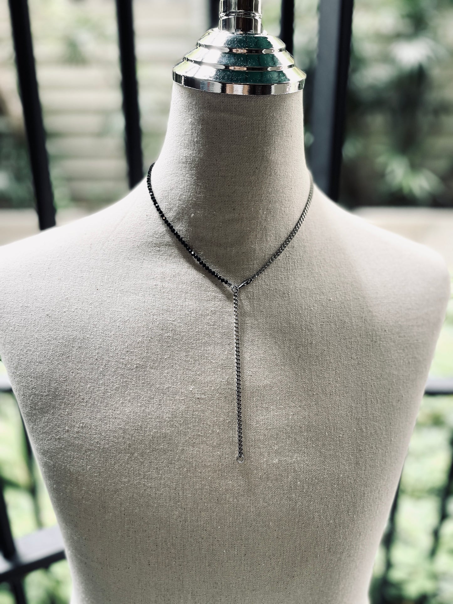 SP3 Sparkling Spinel Y Necklace chain Choker - MEKERA STUDIOS