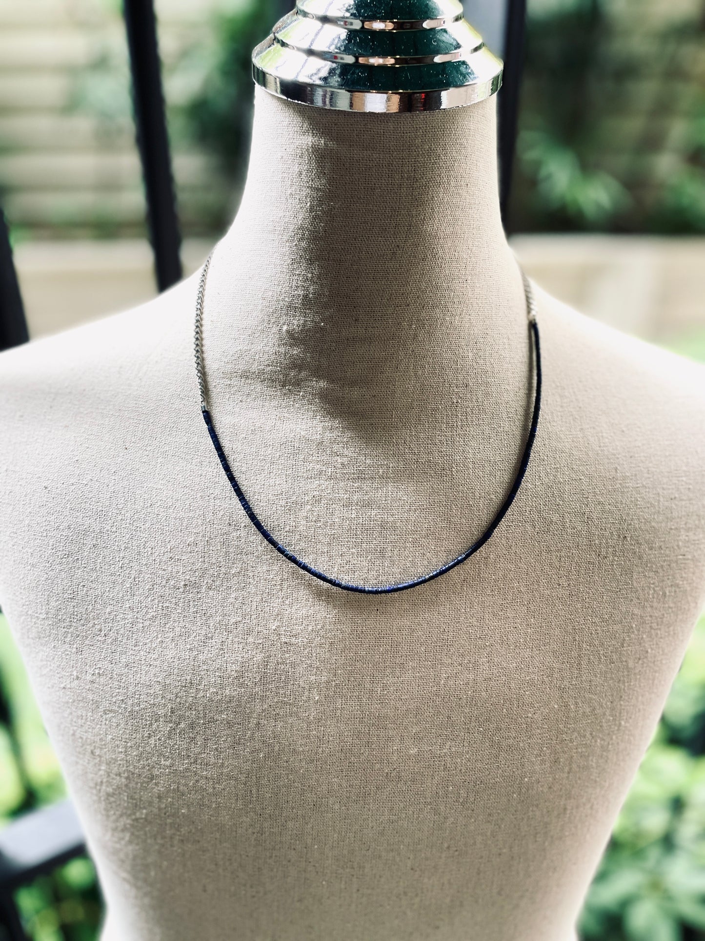 SP4 Lapis Lazuli Y Necklace chain Choker - MEKERA STUDIOS