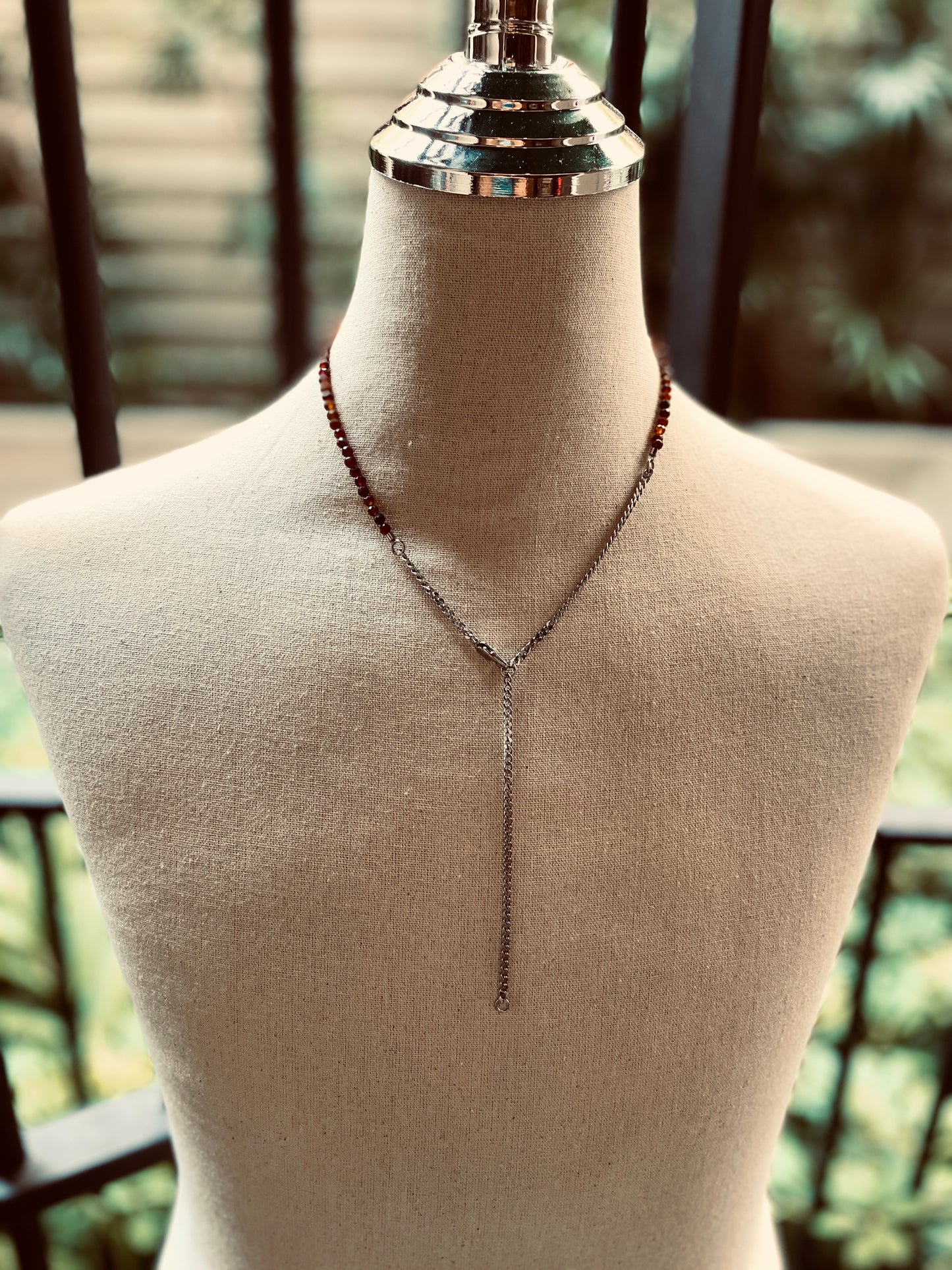 SP5 Sparkling Agate Y Necklace chain Choker - MEKERA STUDIOS