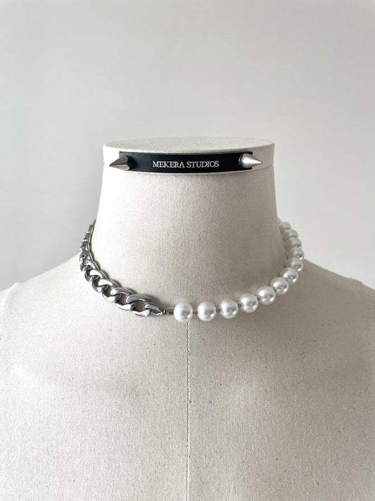 Pearl & Chunky chain Necklace NP19 - MEKERA STUDIOS