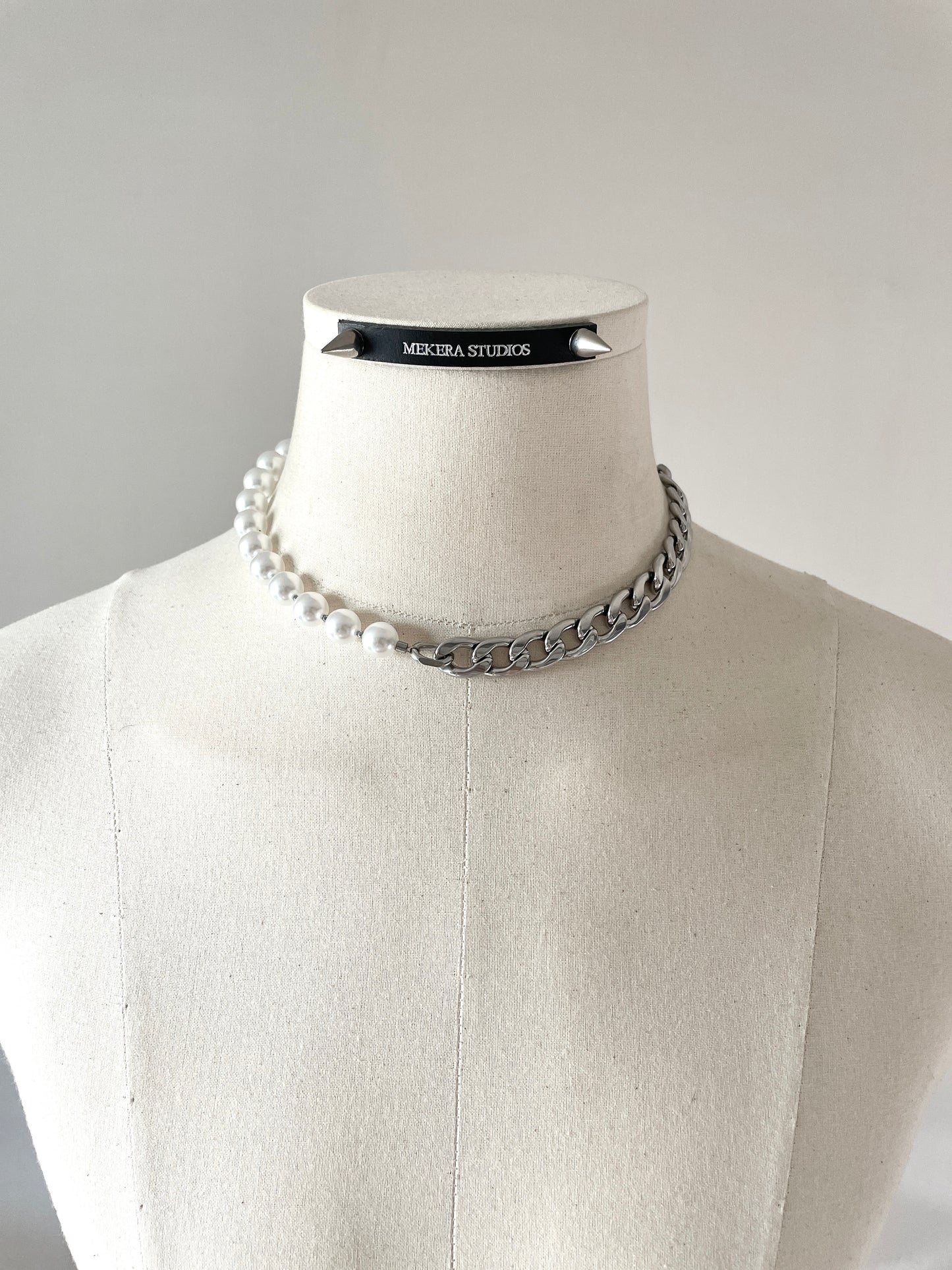 Pearl & Chunky chain Necklace NP19 - MEKERA STUDIOS