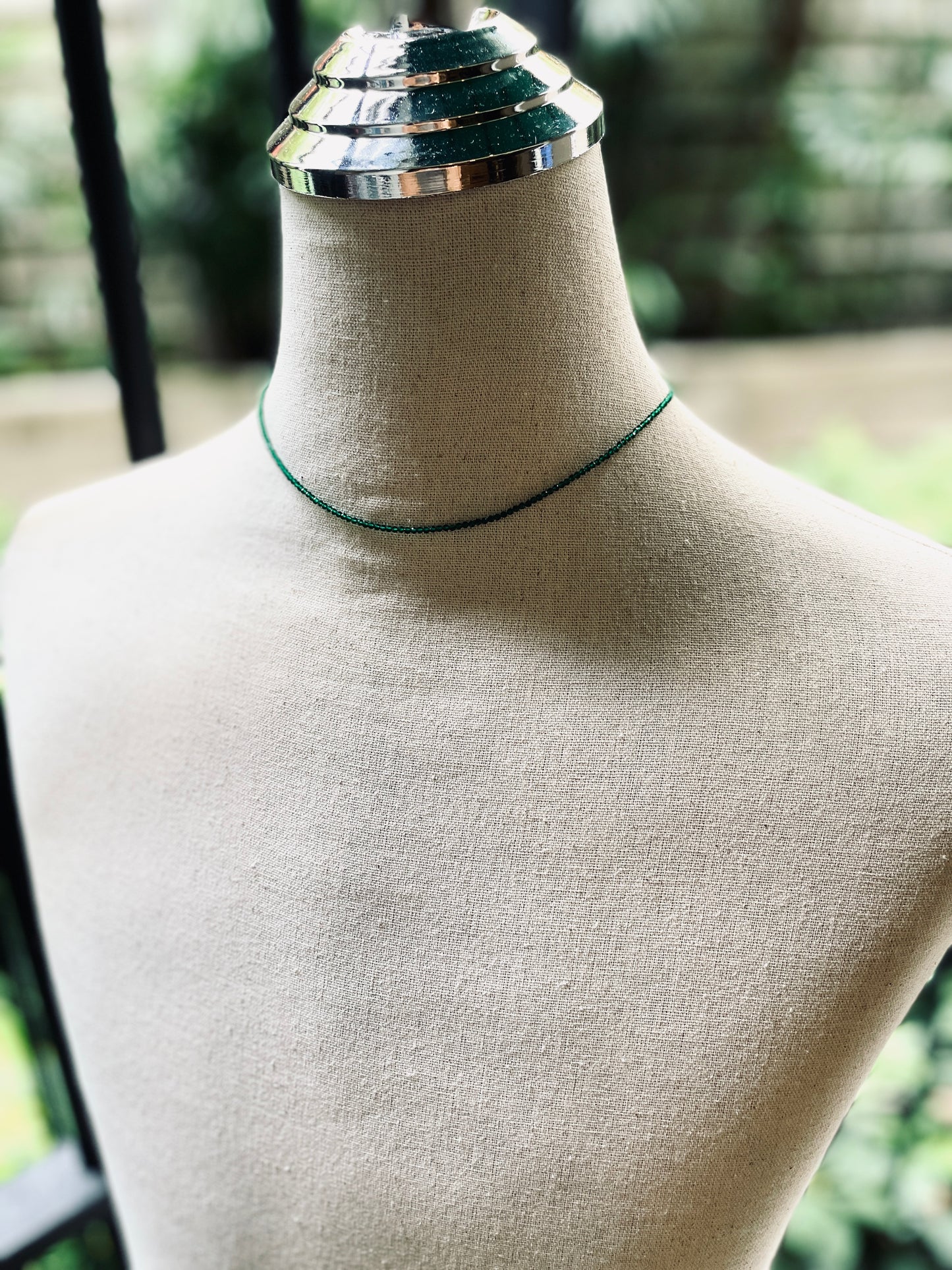 SP6 Green Onyx Y Necklace chain Choker - MEKERA STUDIOS