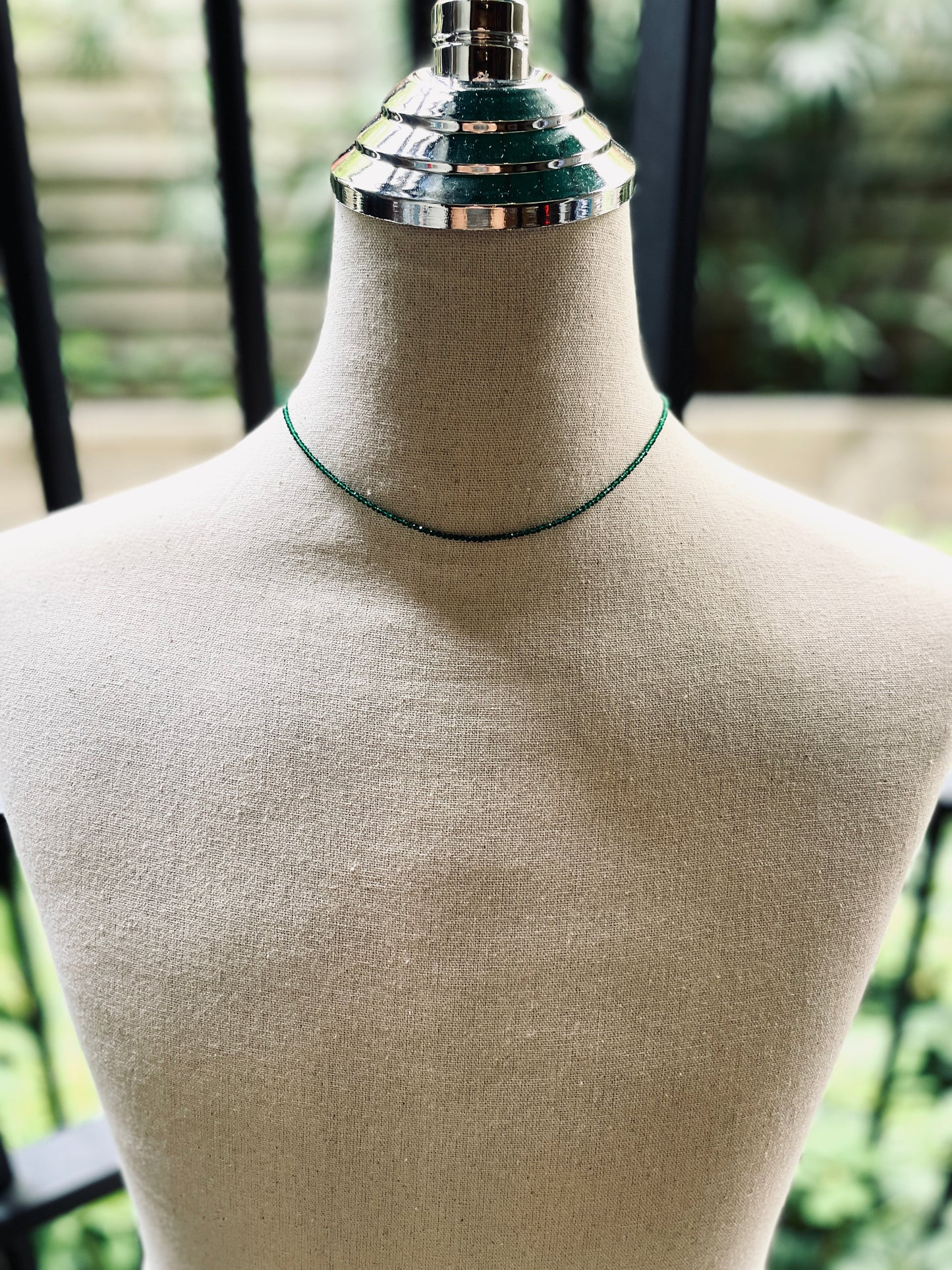 SP6 Green Onyx Y Necklace chain Choker - MEKERA STUDIOS