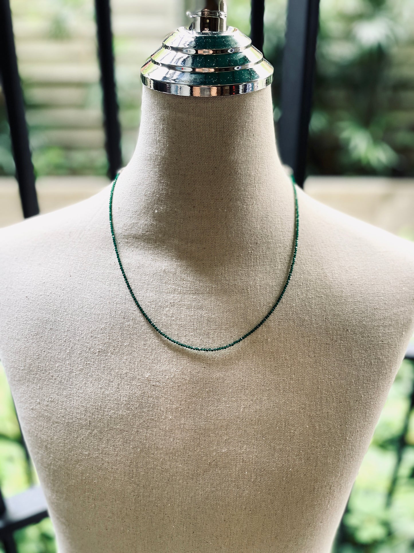 SP6 Green Onyx Y Necklace chain Choker - MEKERA STUDIOS