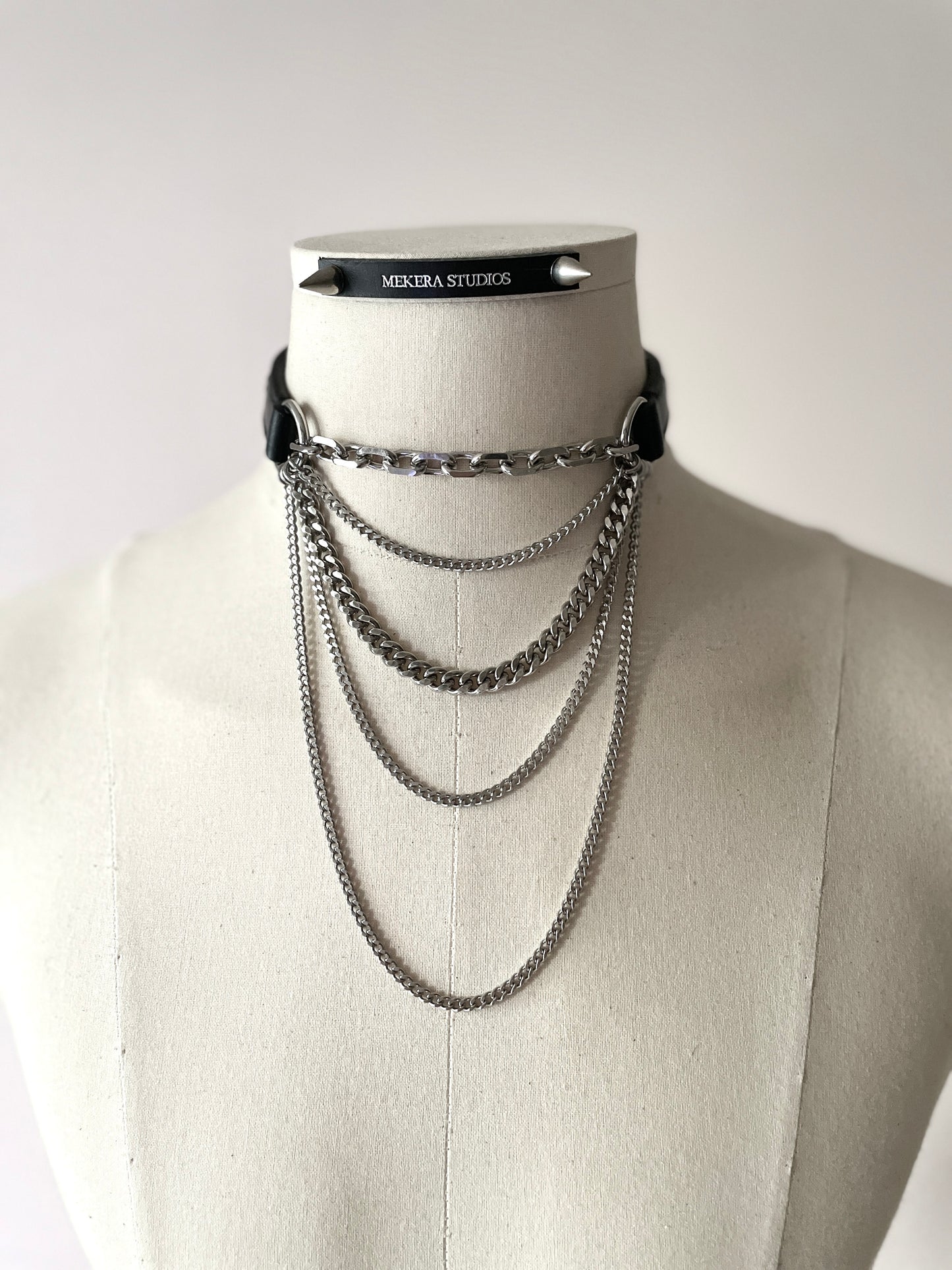 LX4 Choker Necklace Leather Chain - MEKERA STUDIOS