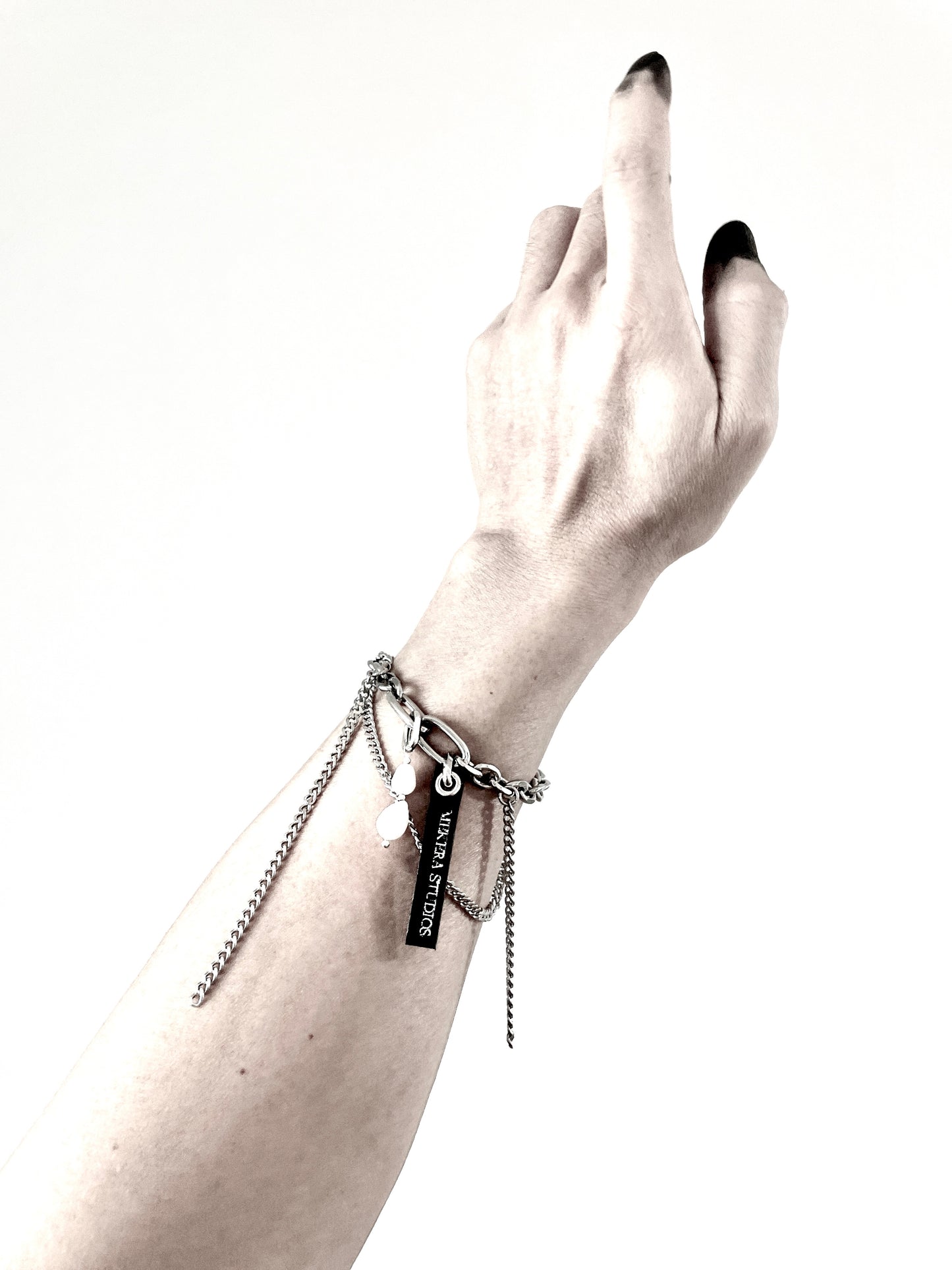 Layered Chain & Pearl Bracelet J-5 Collection { J } - MEKERA STUDIOS