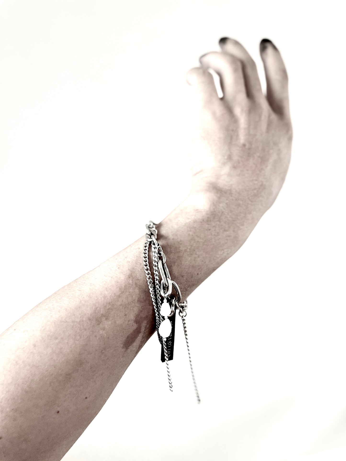 Layered Chain & Pearl Bracelet J-5 Collection { J } - MEKERA STUDIOS