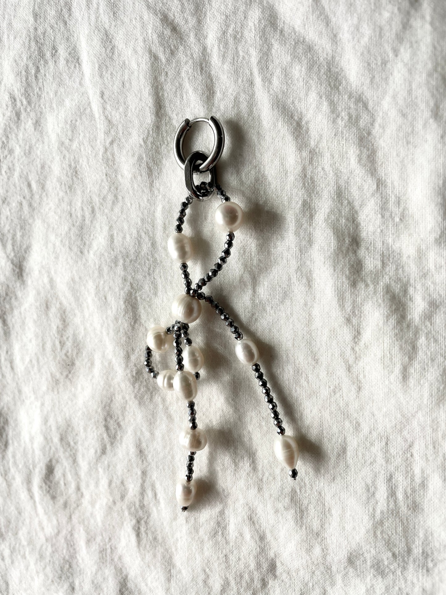 Pearl ribbon earrings J-6 Collection { J } multiple pendant necklace - MEKERA STUDIOS