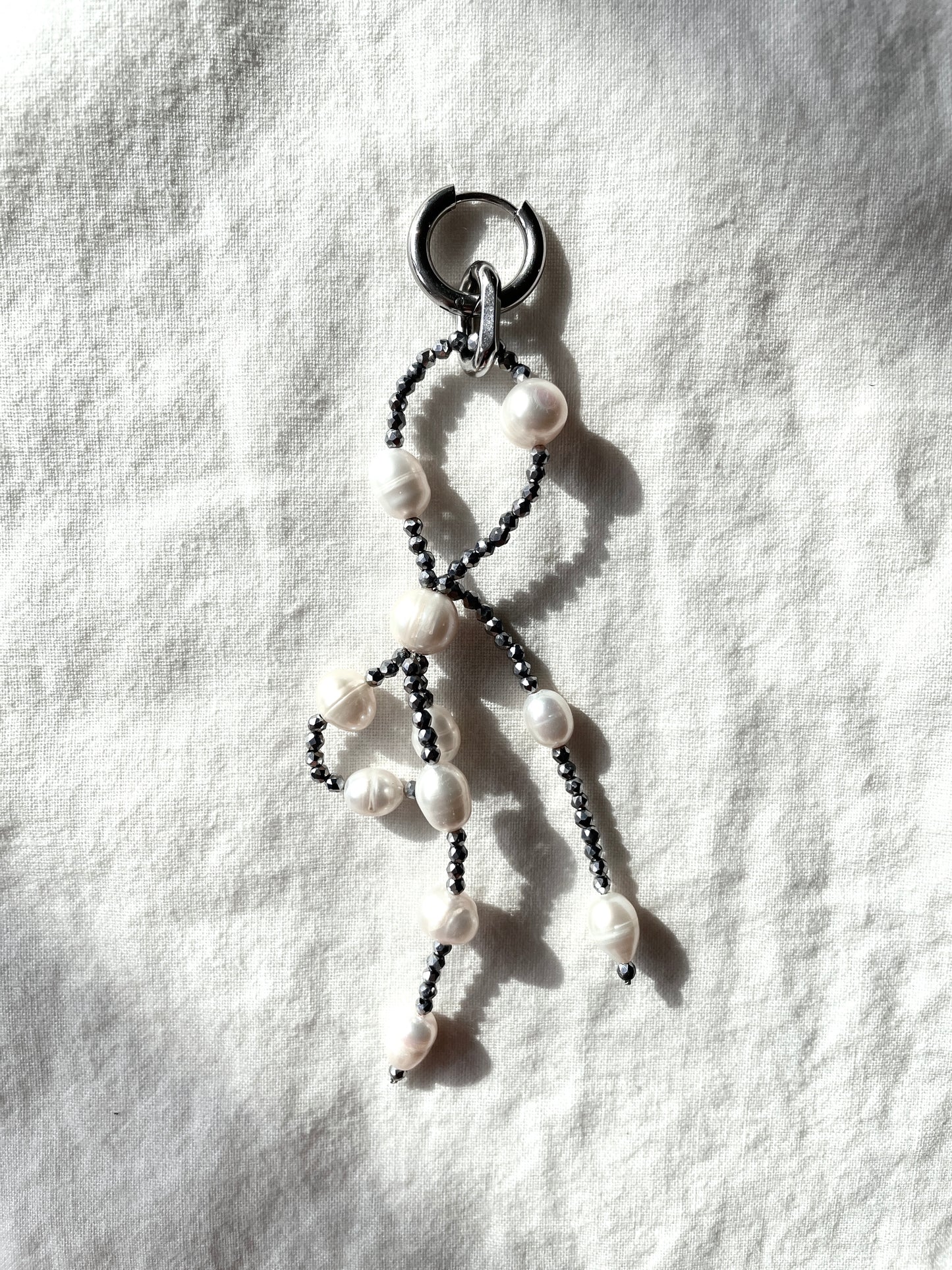 Pearl ribbon earrings J-6 Collection { J } multiple pendant necklace - MEKERA STUDIOS