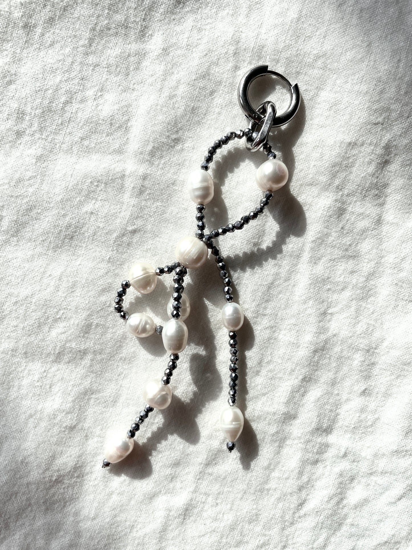 Pearl ribbon earrings J-6 Collection { J } multiple pendant necklace - MEKERA STUDIOS