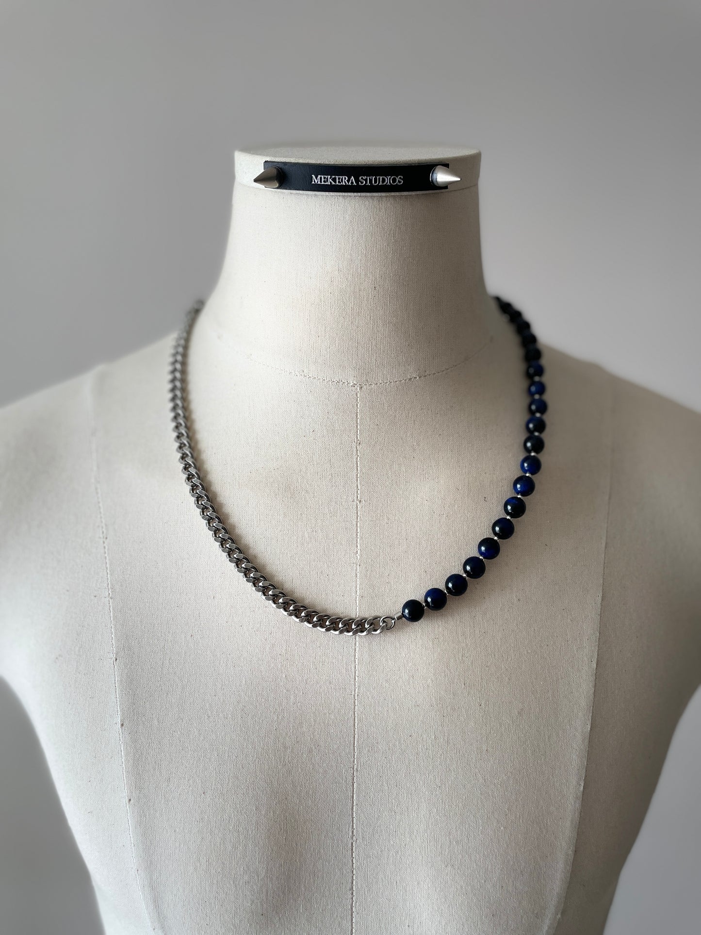 Tiger's eye & Chain Necklace NP21 - MEKERA STUDIOS