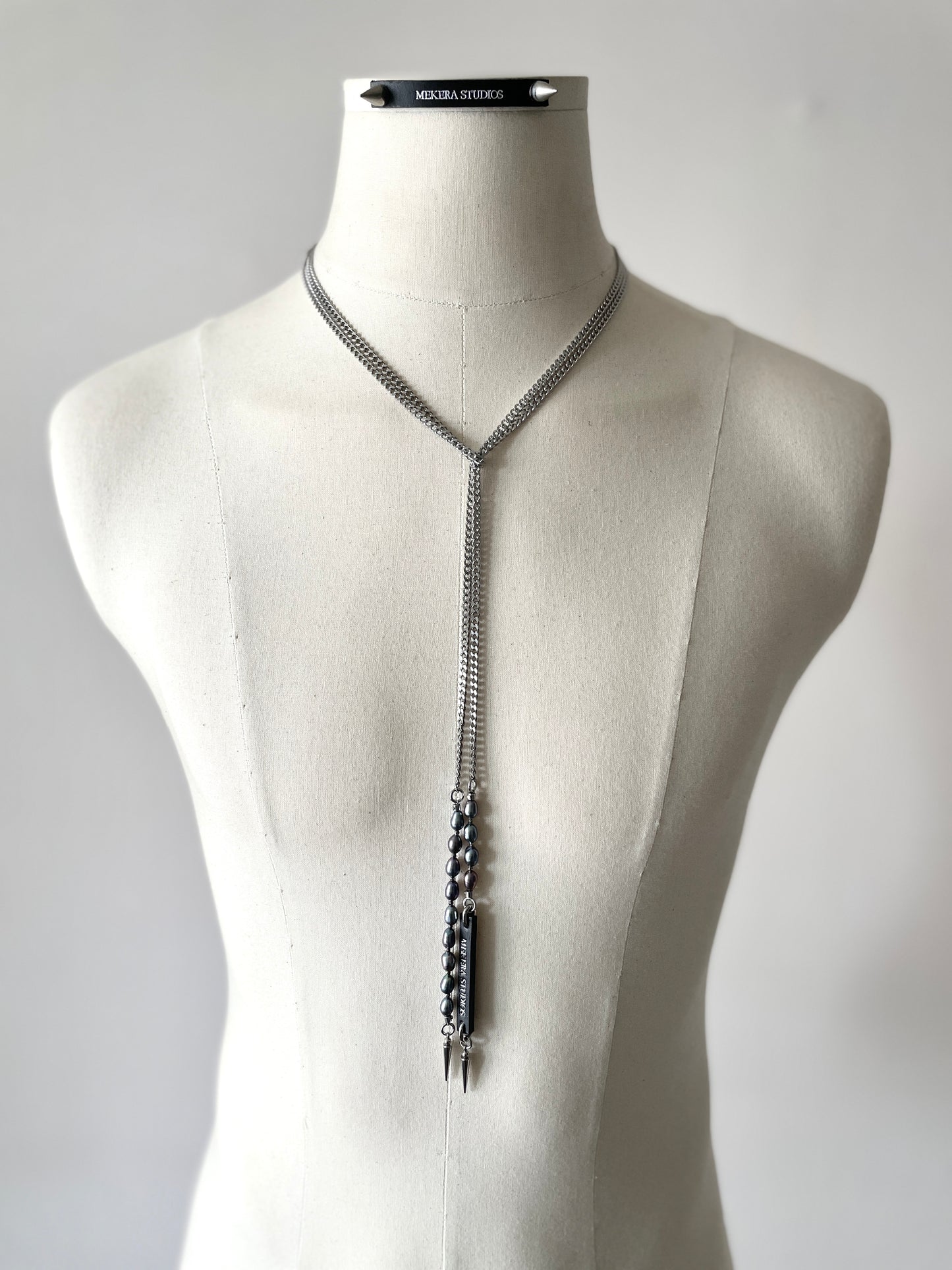 Collection { J } Black Pearl Necklace J-1B - MEKERA STUDIOS