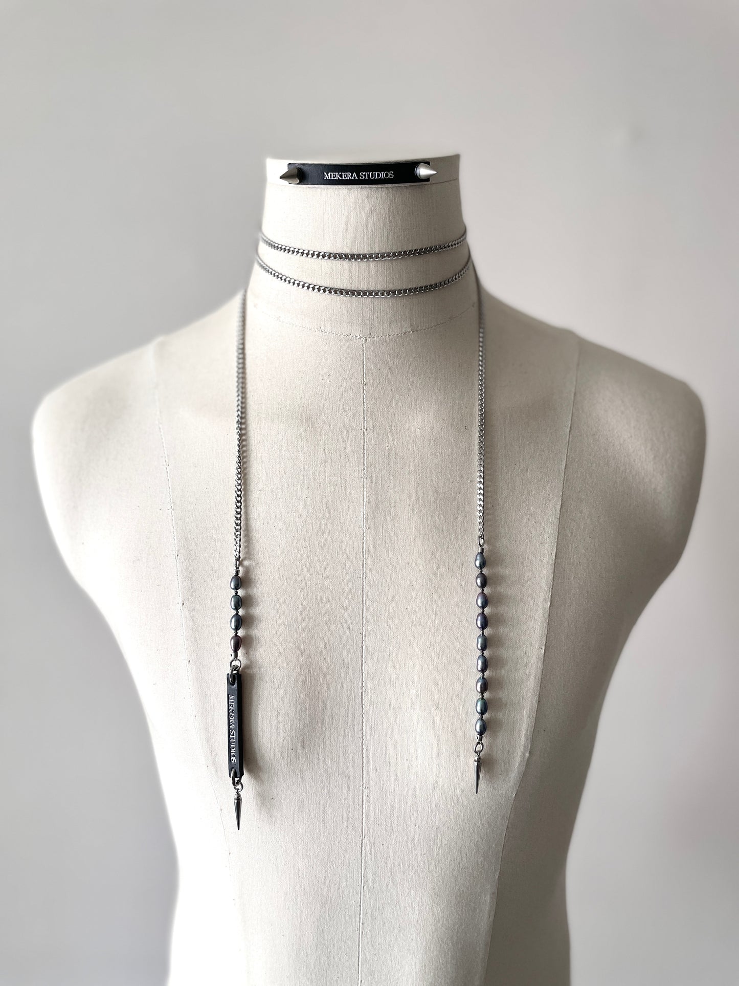 Collection { J } Black Pearl Necklace J-1B - MEKERA STUDIOS