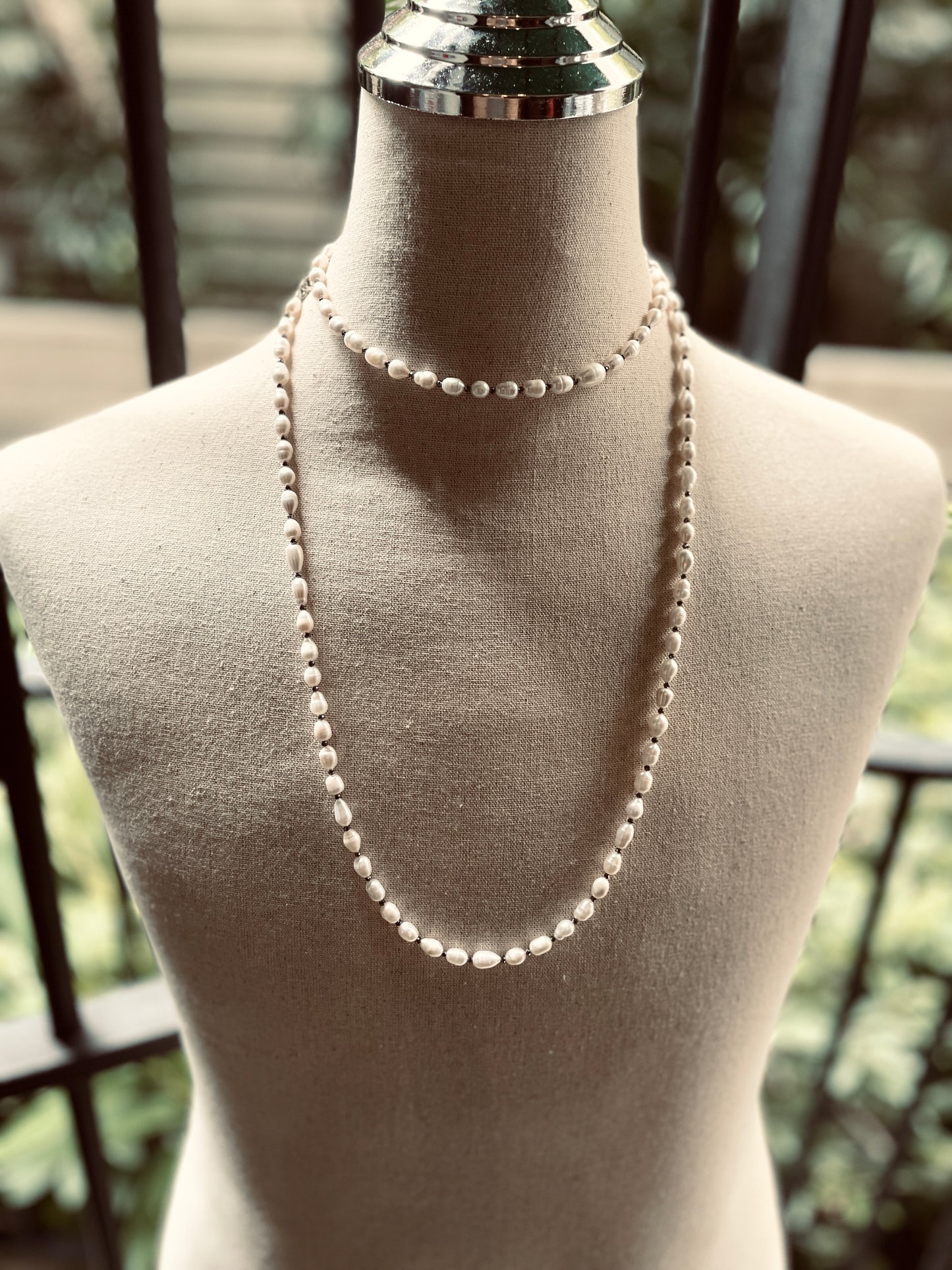 VXP7 Pearl Limited Edition Necklace Long chain Handcrafted Choker - MEKERA STUDIOS