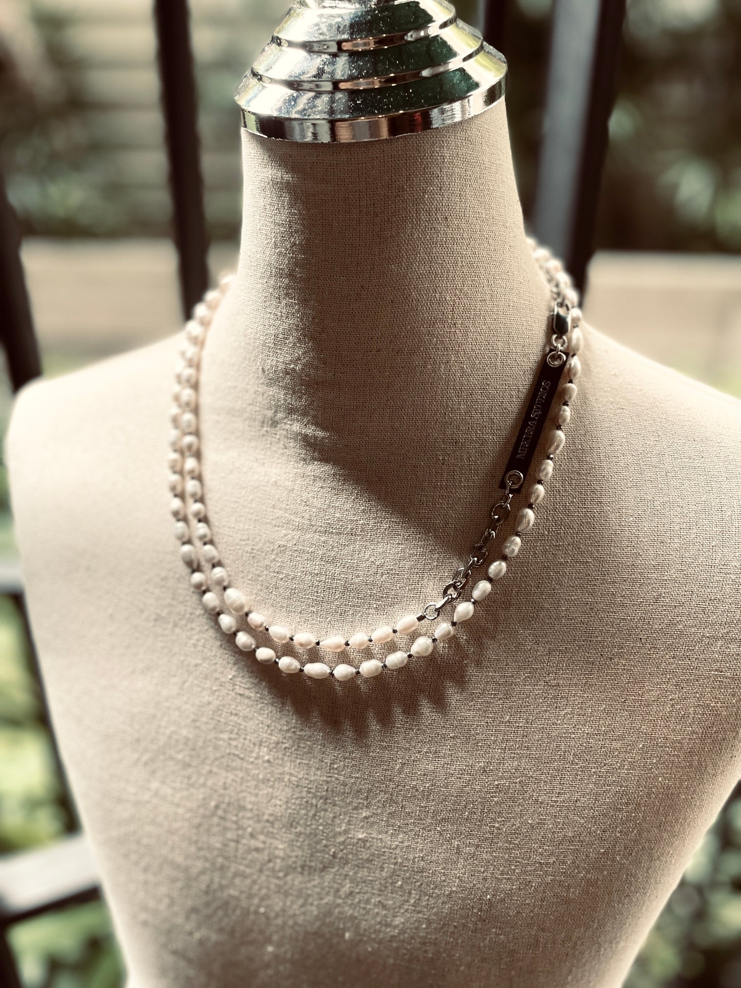 VXP7 Pearl Limited Edition Necklace Long chain Handcrafted Choker - MEKERA STUDIOS