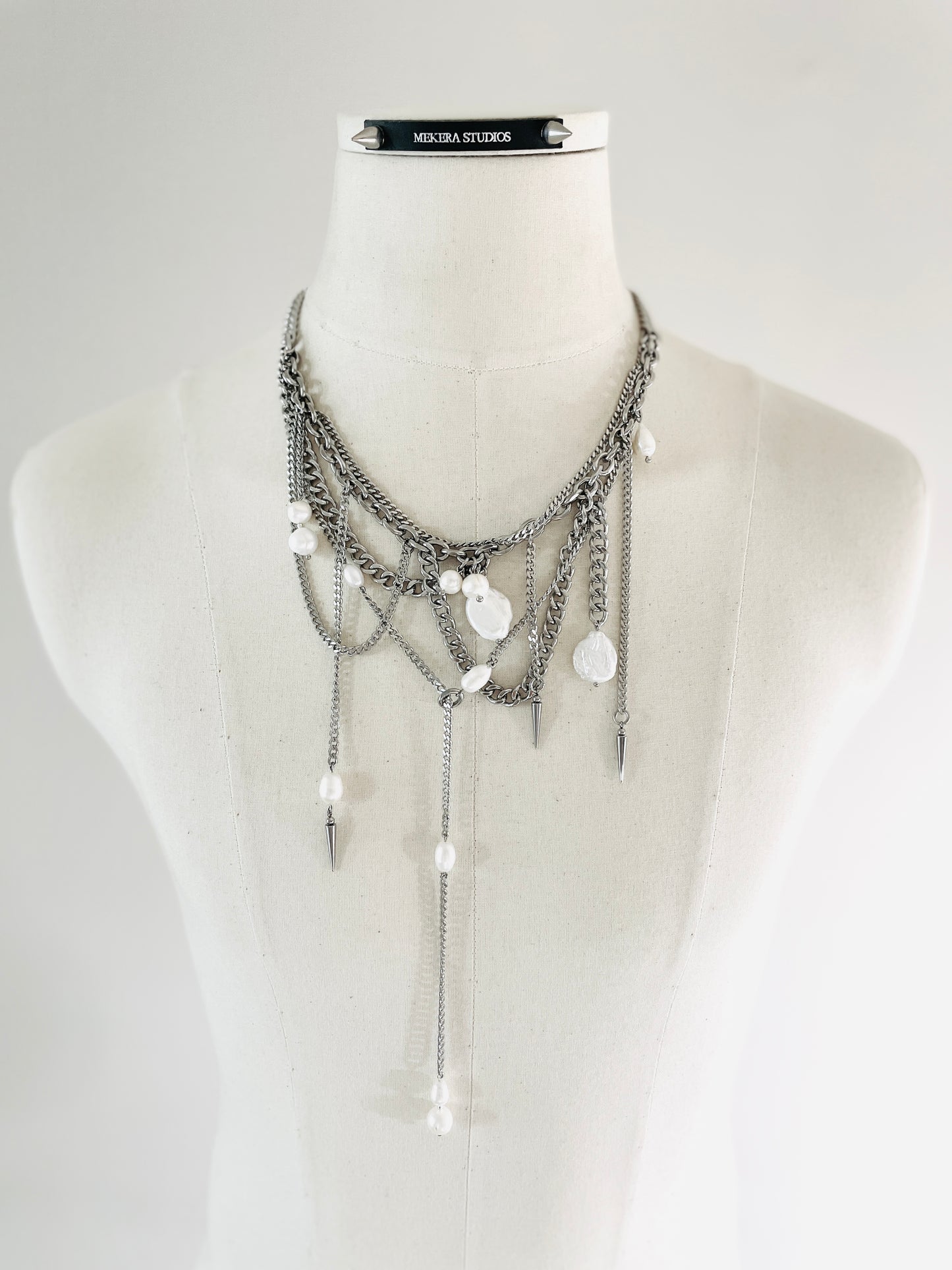 Artistic necklace F-4 Pearl layered Collection-[F] limited edition by artisans ー MEKERA STUDIOS