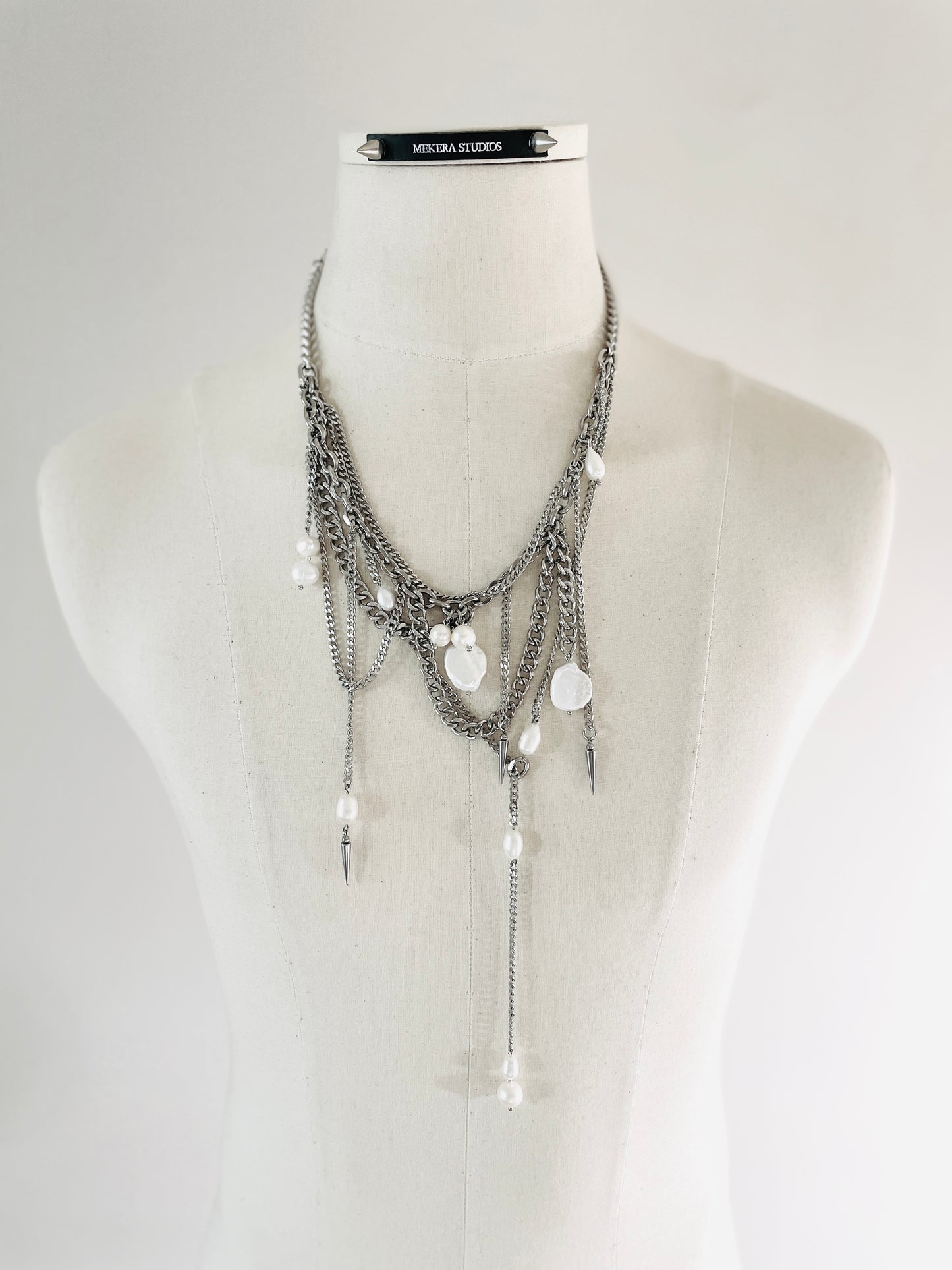 Artistic necklace F-4 Pearl layered Collection-[F] limited edition by artisans ー MEKERA STUDIOS