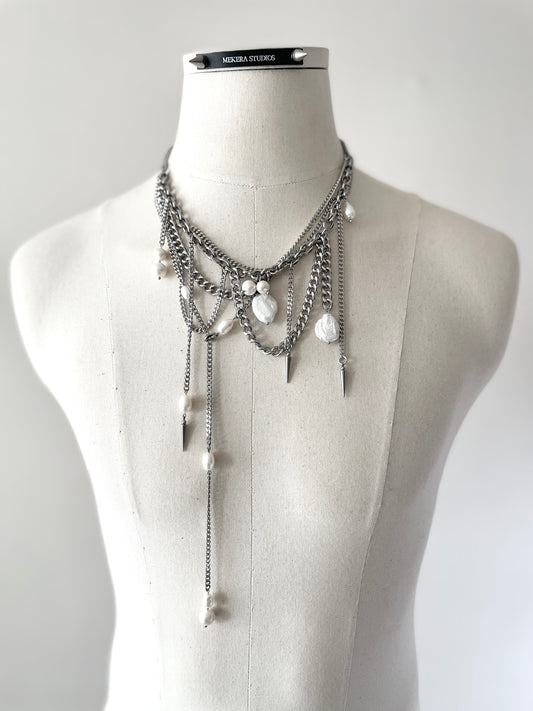 Artistic necklace F-4 Pearl layered Collection-[F] limited edition by artisans ー MEKERA STUDIOS