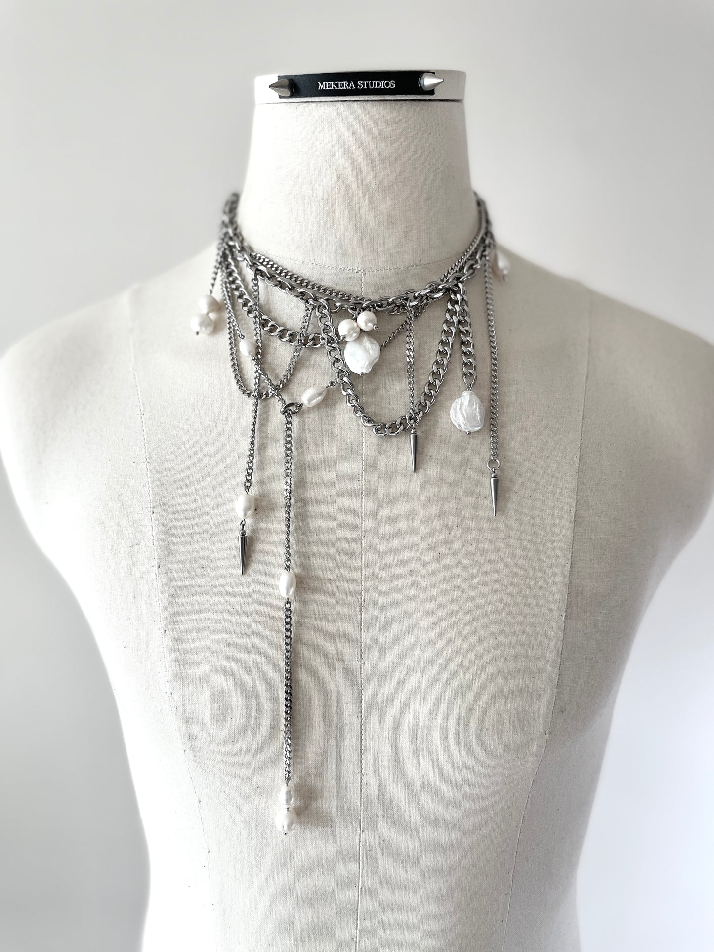 Artistic necklace F-4 Pearl layered Collection-[F] limited edition by artisans ー MEKERA STUDIOS