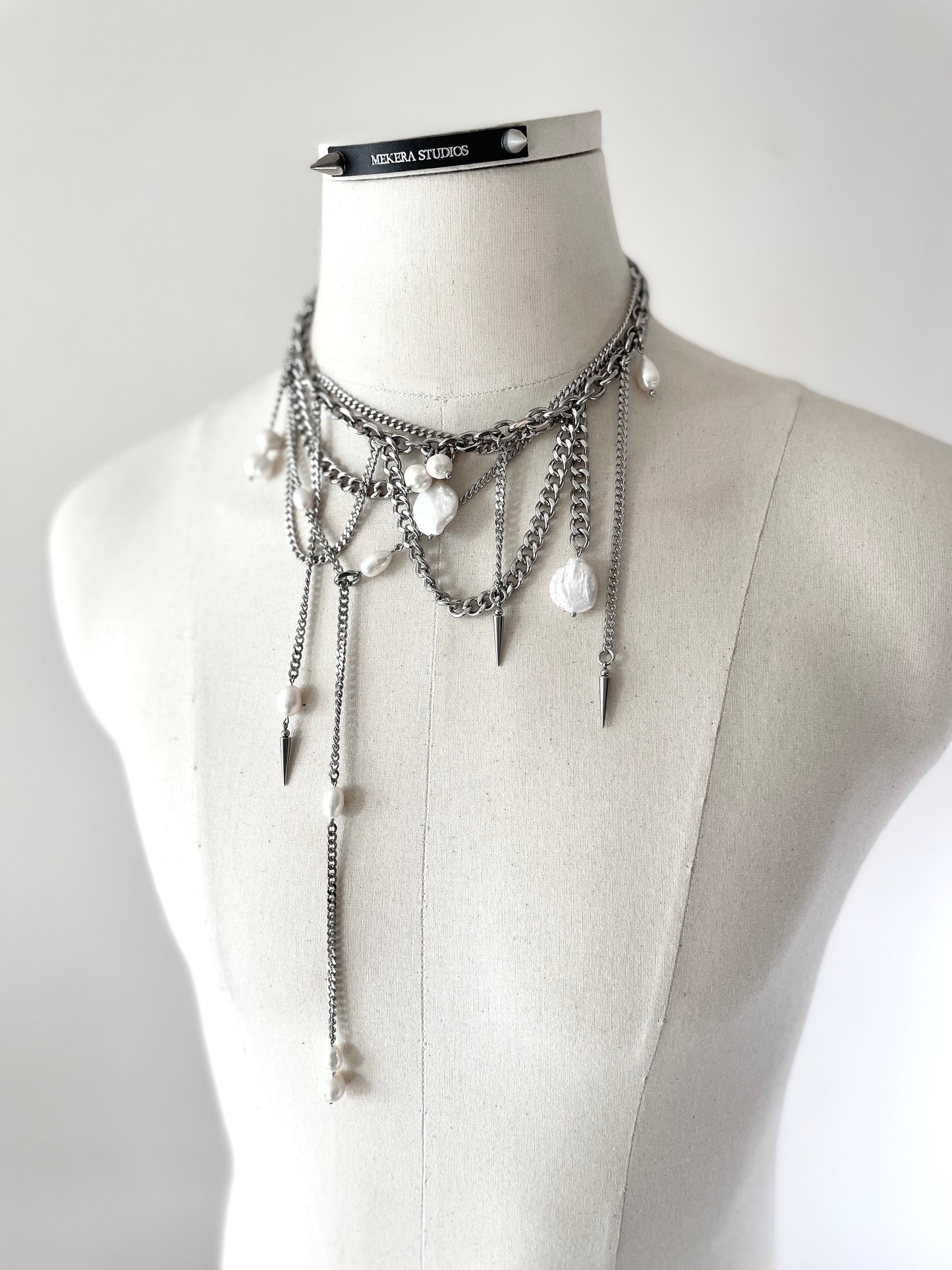 Artistic necklace F-4 Pearl layered Collection-[F] limited edition by artisans ー MEKERA STUDIOS