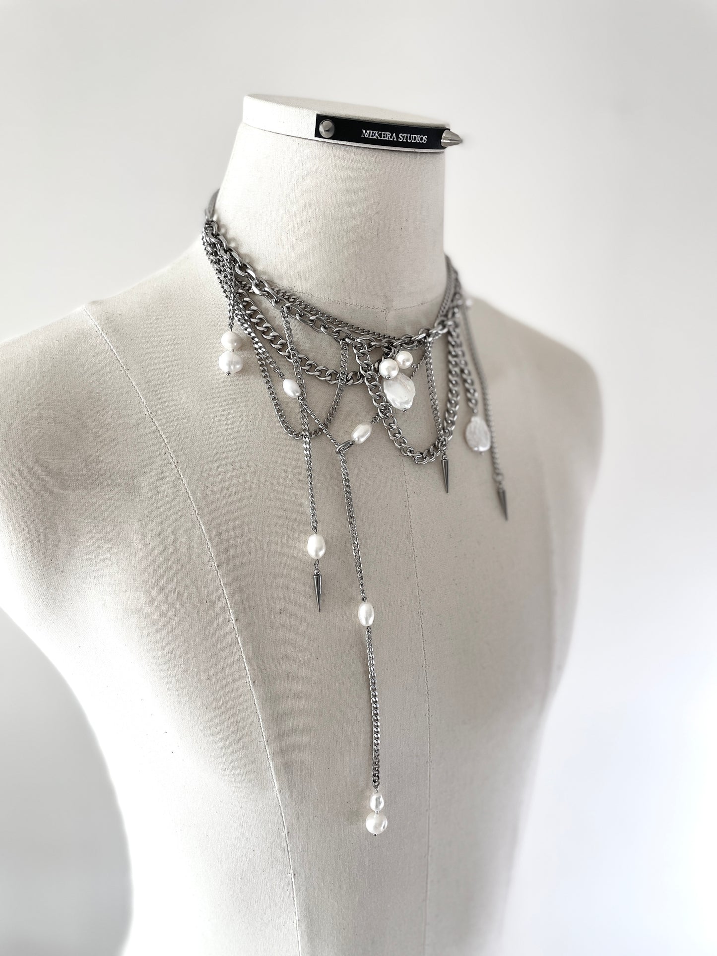 Artistic necklace F-4 Pearl layered Collection-[F] limited edition by artisans ー MEKERA STUDIOS