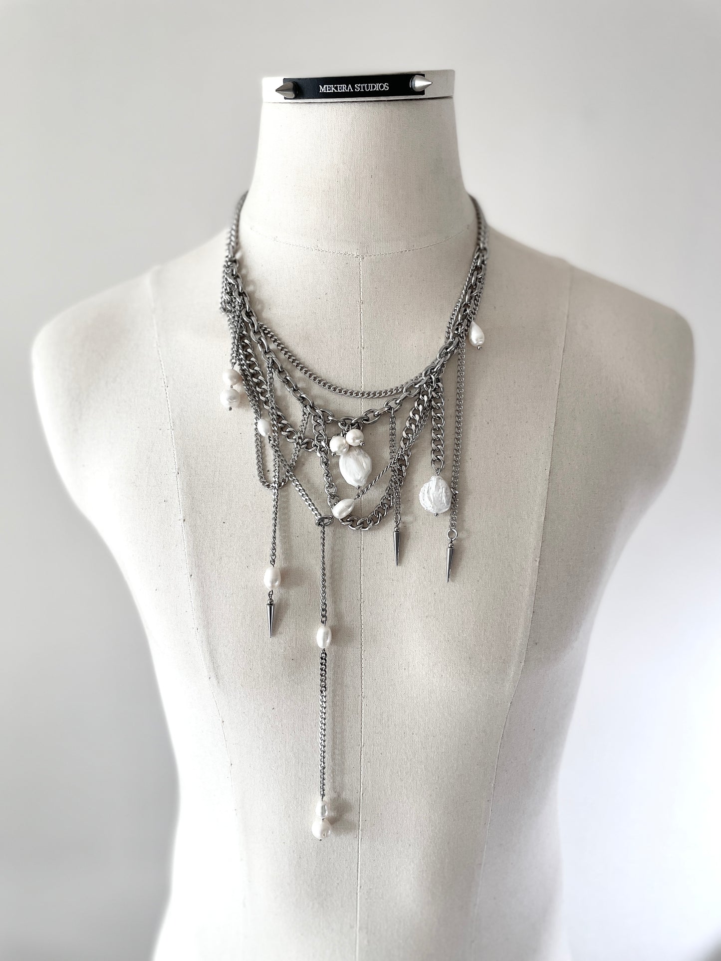 Artistic necklace F-4 Pearl layered Collection-[F] limited edition by artisans ー MEKERA STUDIOS