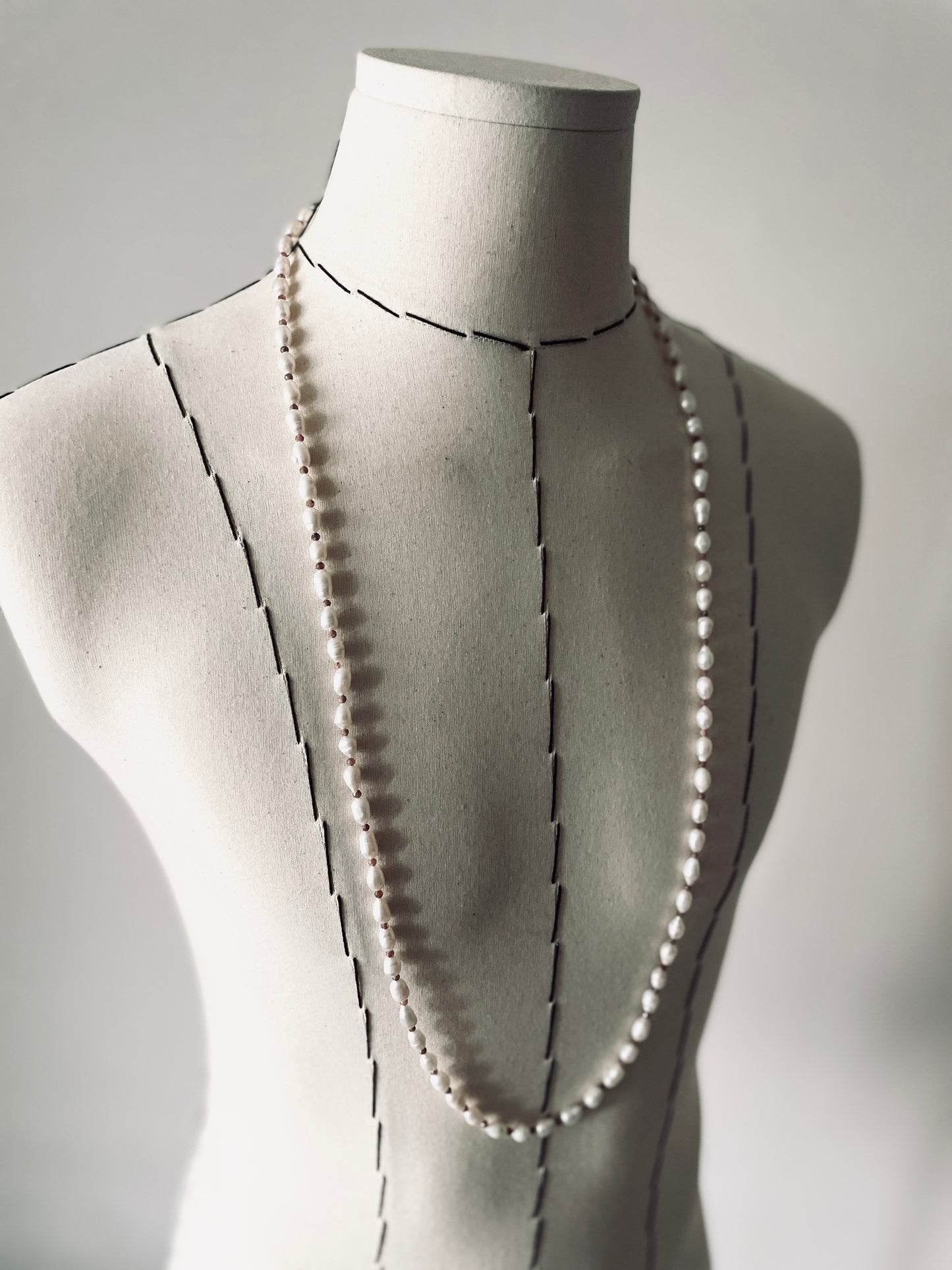 VXP11 Pearl Limited Edition Moonstone Necklace Long chain Handcrafted Choker-MEKERA STUDIOS