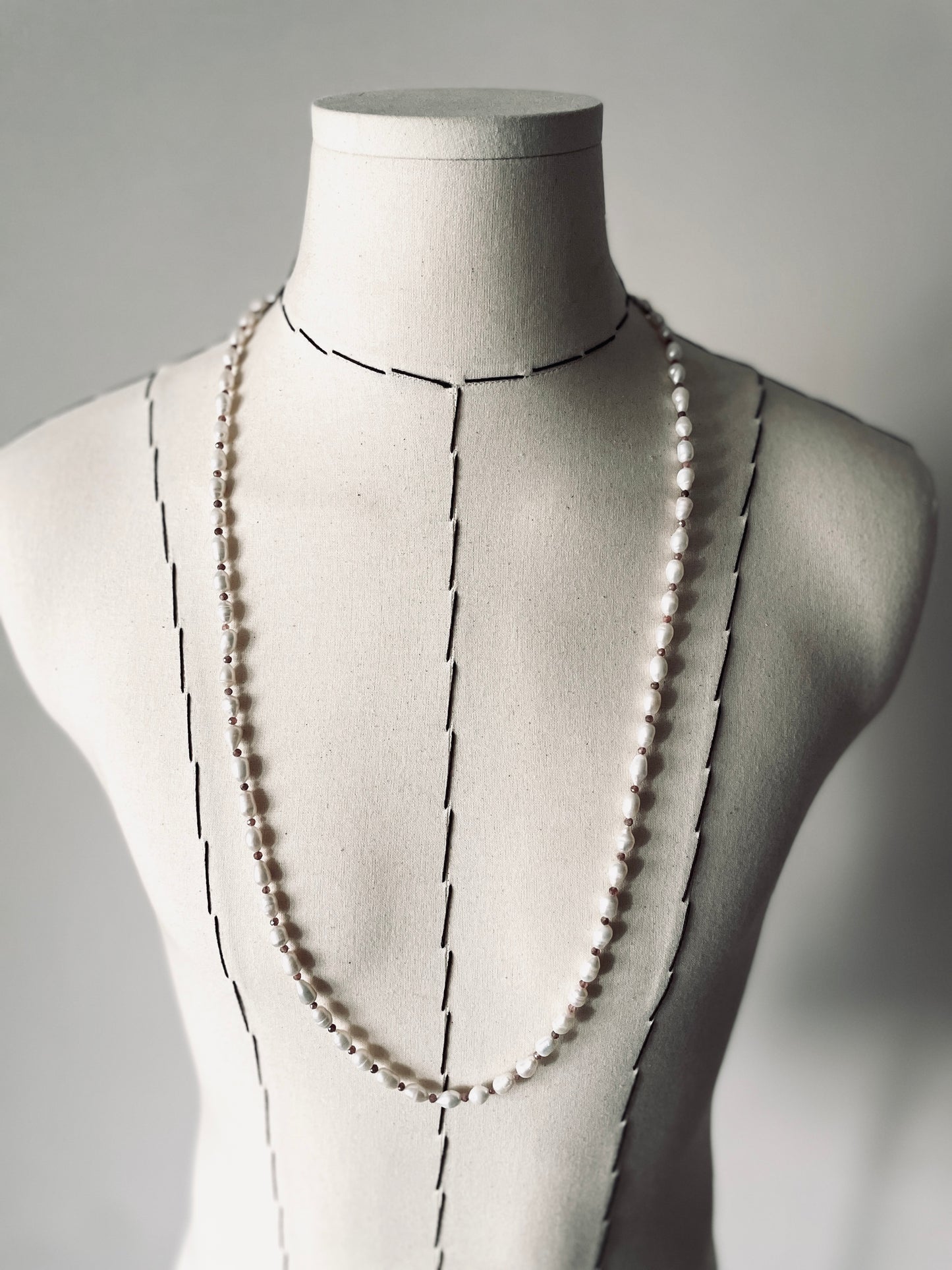 VXP11 Pearl Limited Edition Moonstone Necklace Long chain Handcrafted Choker-MEKERA STUDIOS