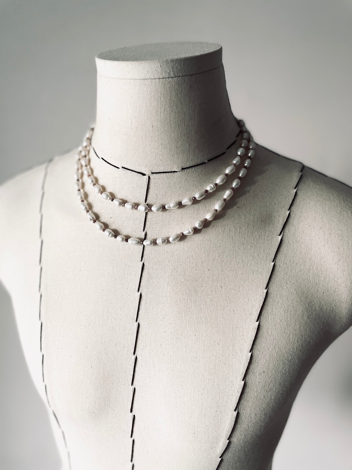 VXP11 Pearl Limited Edition Moonstone Necklace Long chain Handcrafted Choker-MEKERA STUDIOS